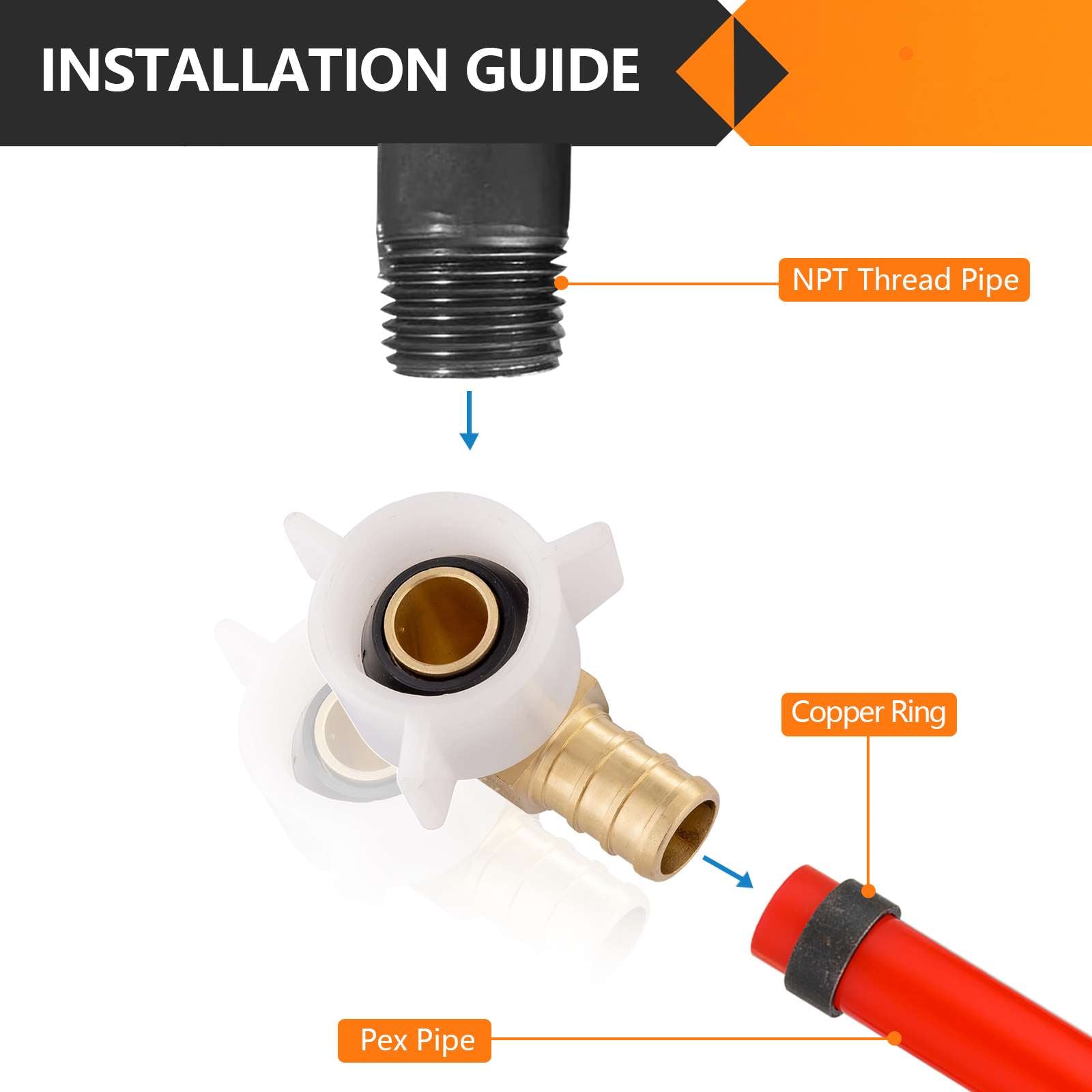 30 pcs pex-b crimp 3/4