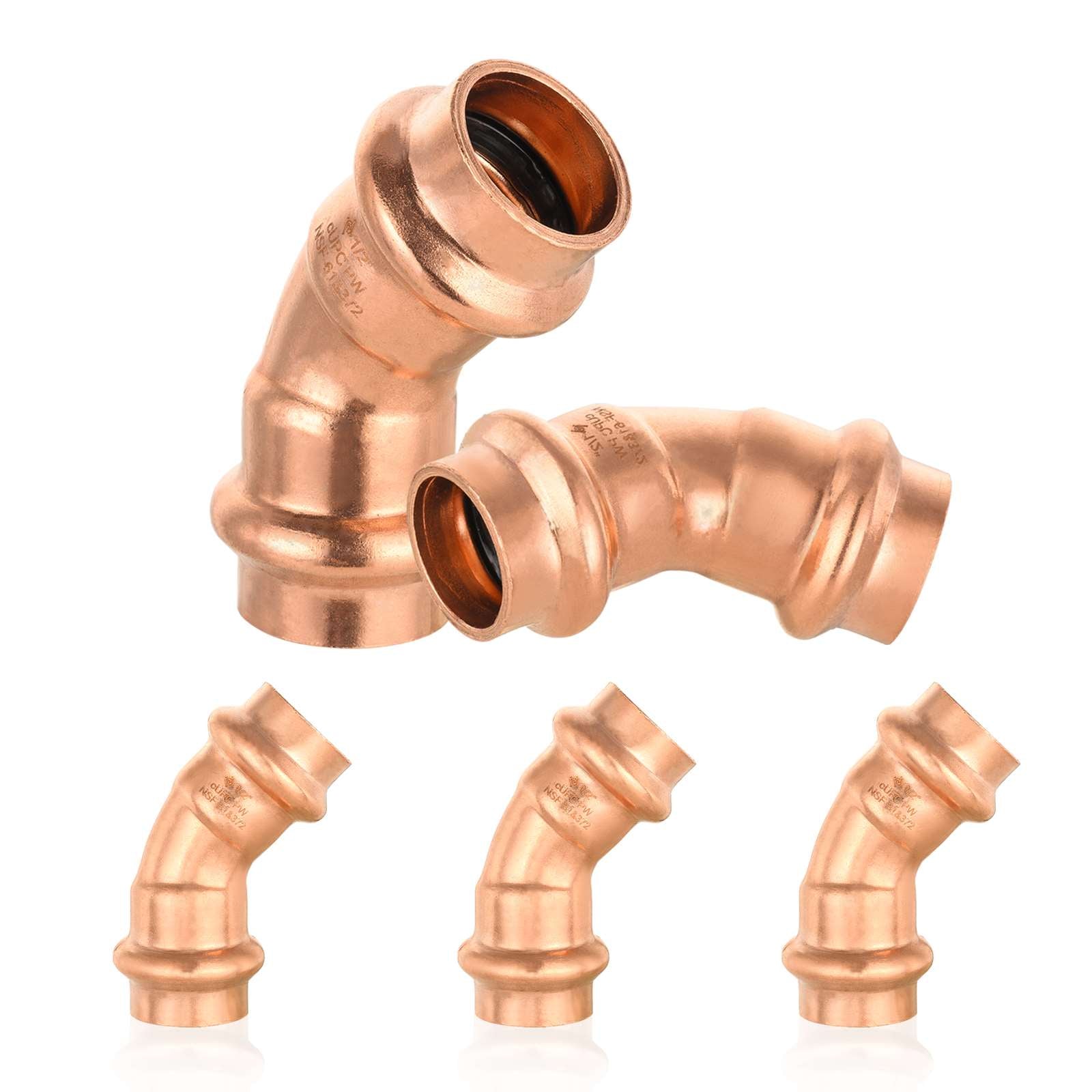 press copper 45 elbow lead free 15