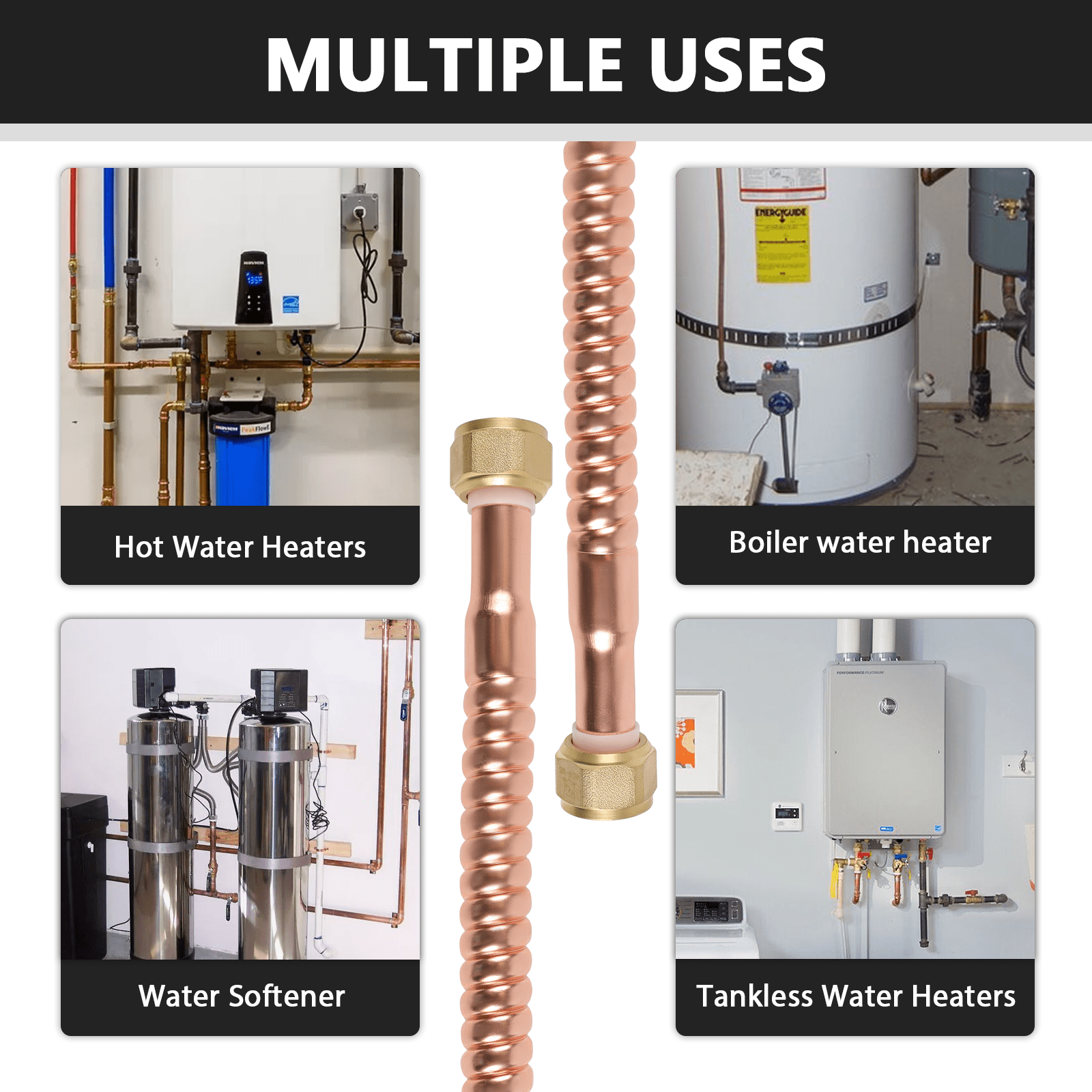 3/4 in. FIP x 3/4 in. FIP x 24 in. Copper Water Heater Connector