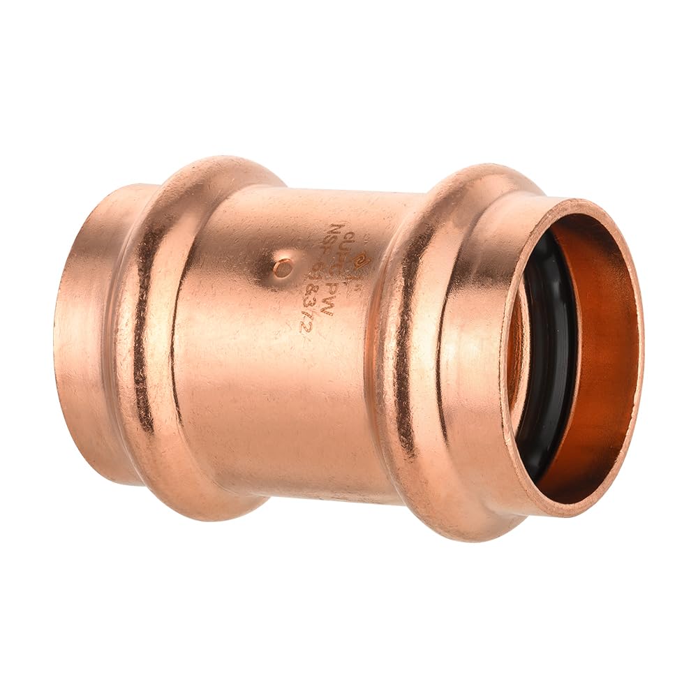 press copper coupling w stop lead free 17