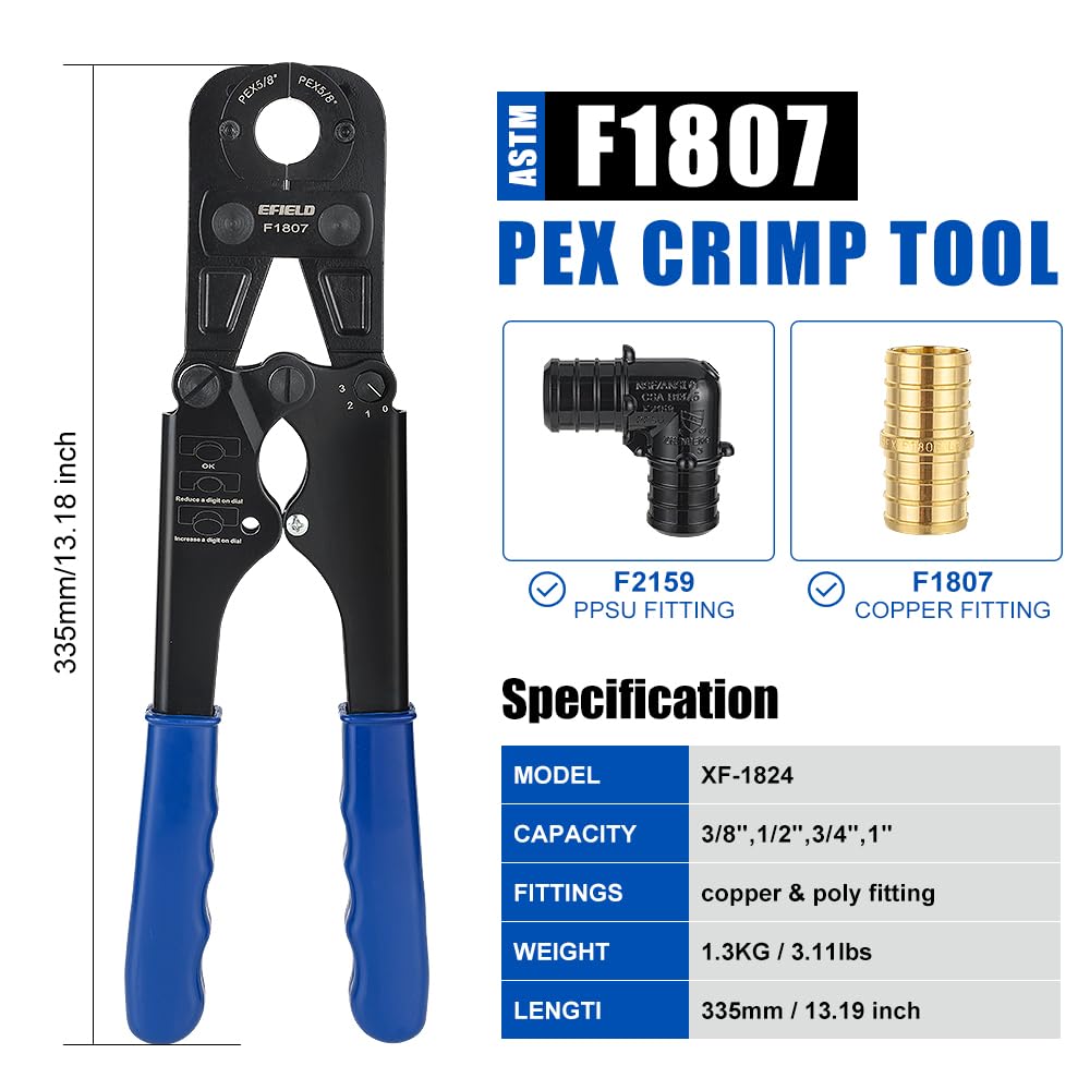 pex crimping tool kit: 3/8