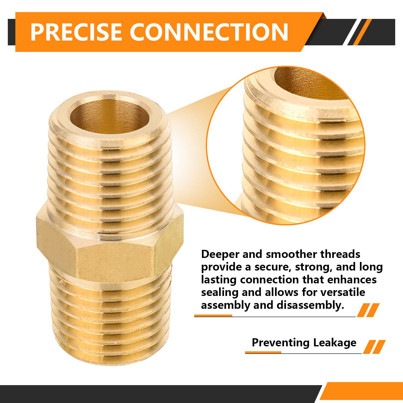 male npt brass hex connector 4