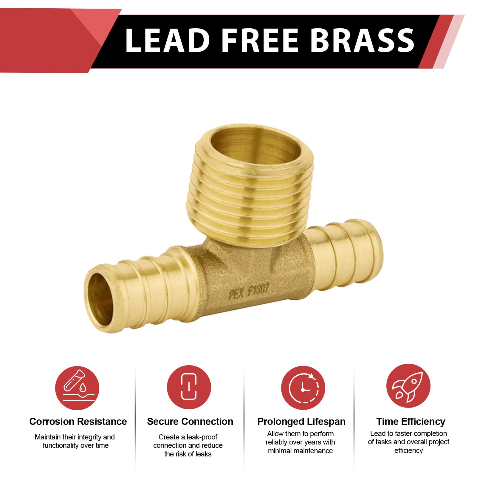 pex-b crimp male tee 3/4