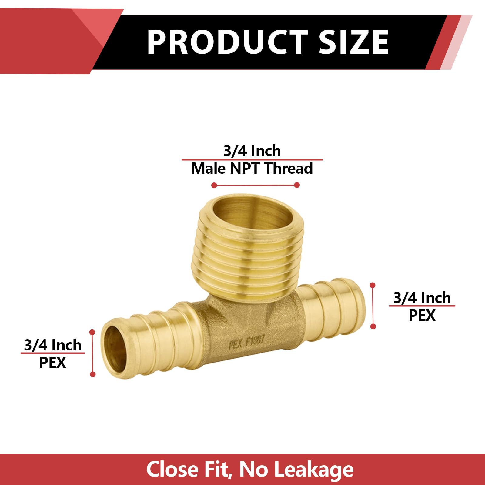 pex-b crimp male tee 3/4