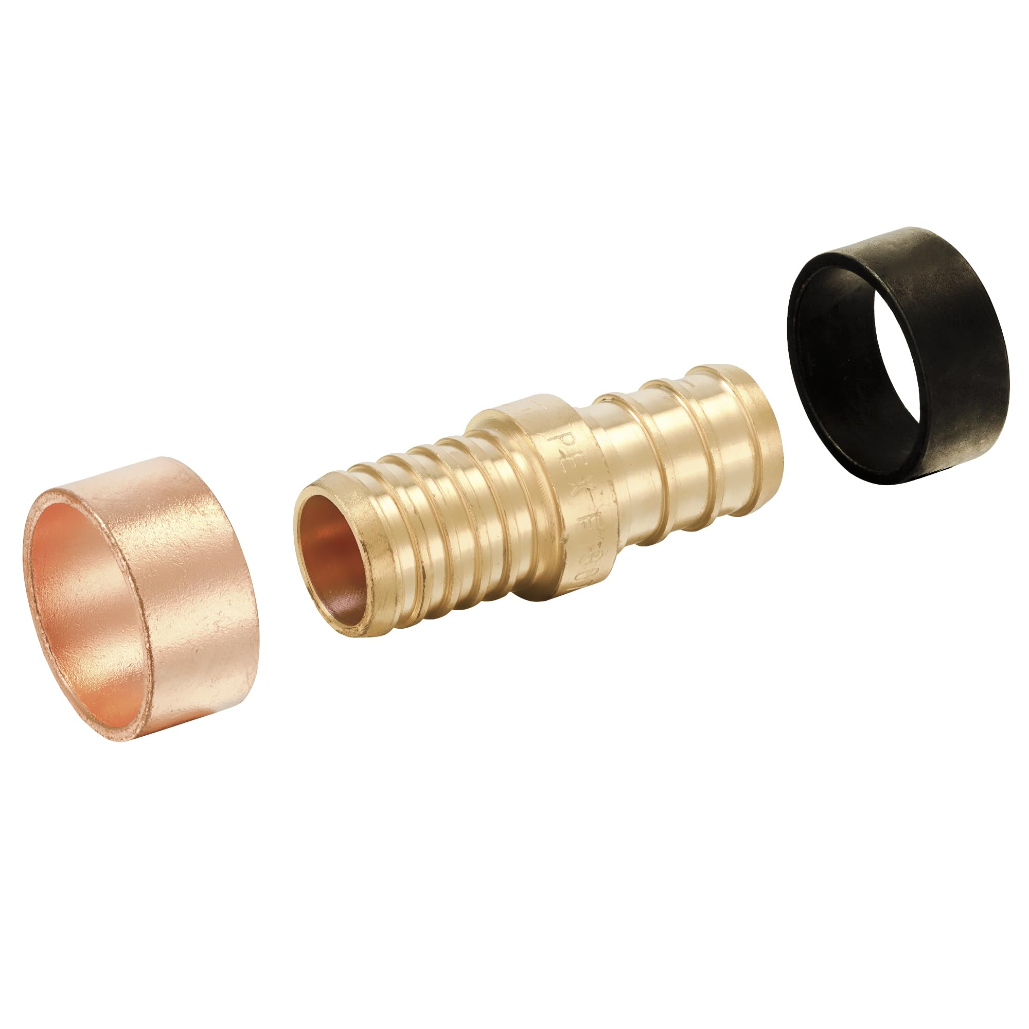 pex-b crimp 1/2-inch pex 1/2-inch pb transition brass pex coupling (lead free) 3