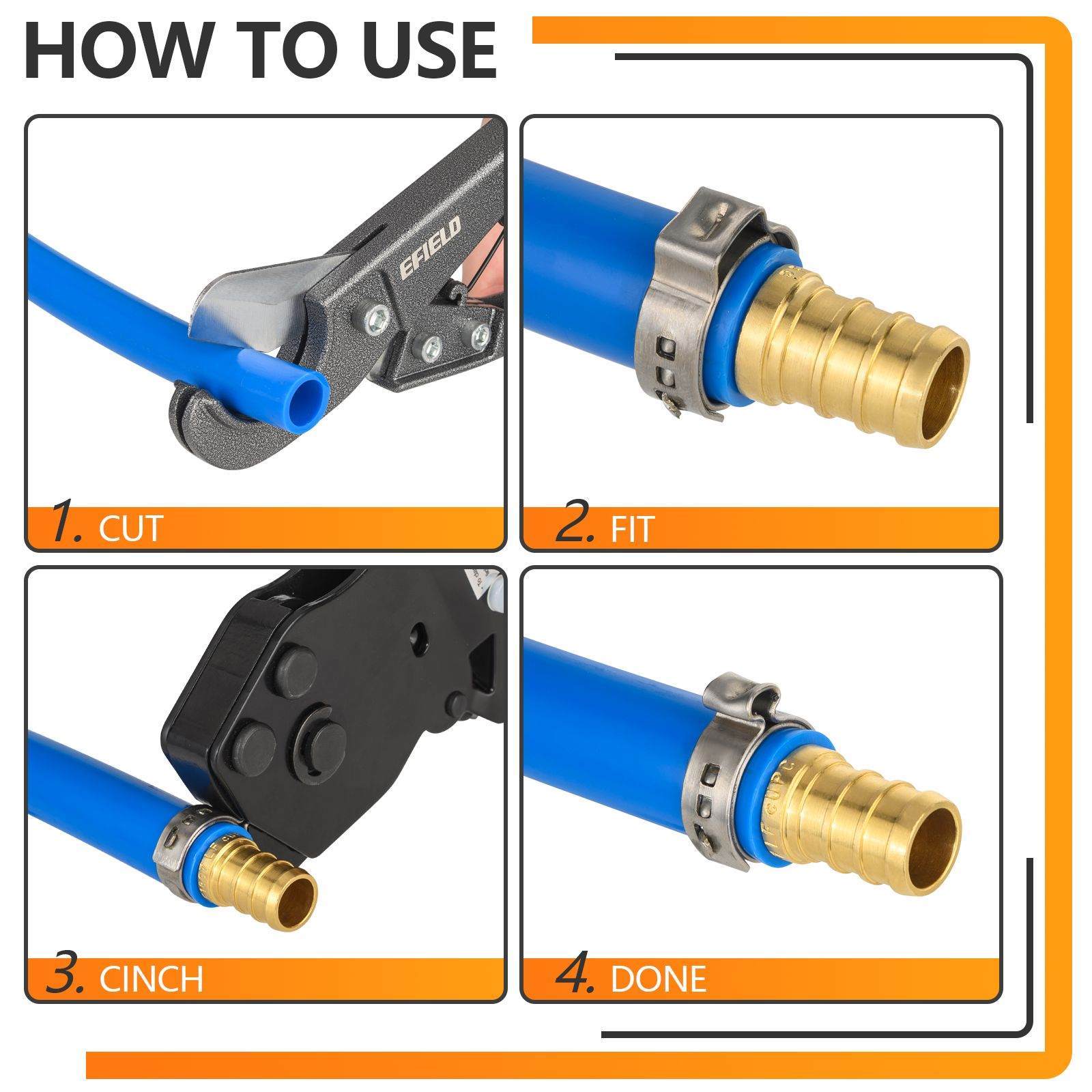 efield pex ratchet, pex clamp pinch tool 7