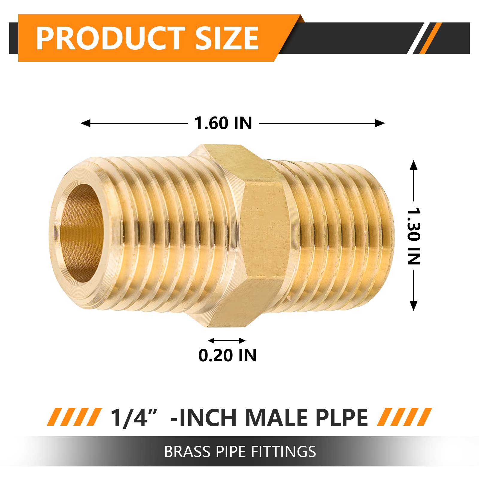 male npt brass hex connector 5