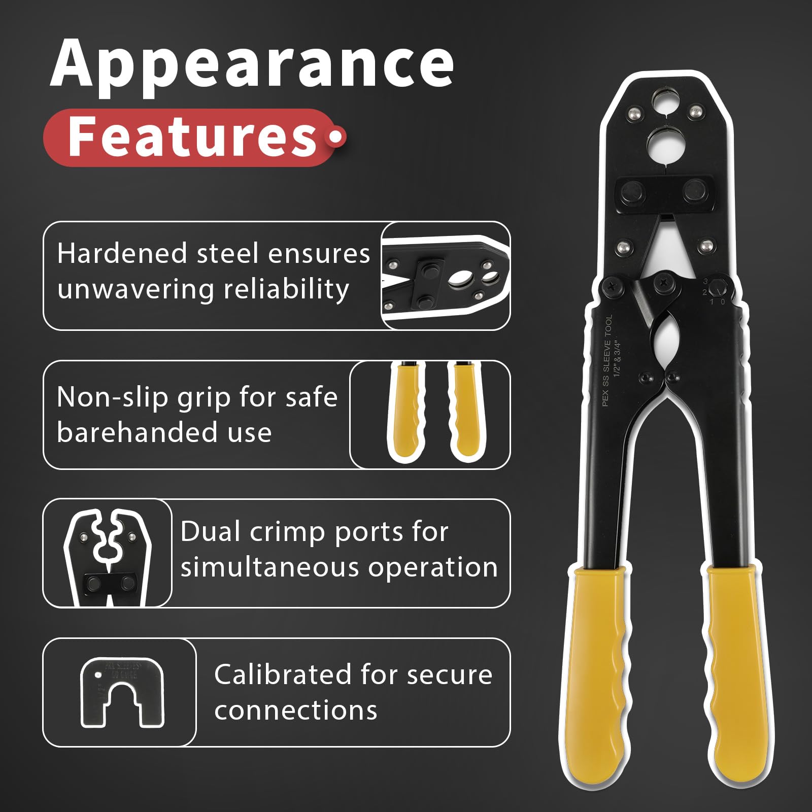 1/2 in. and 3/4 in. pex-b ss sleeve crimp tool 4