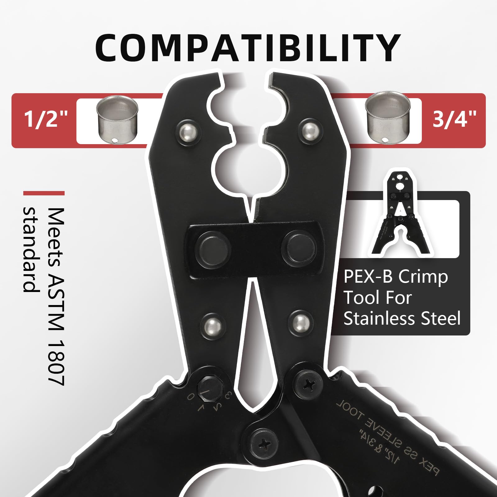 1/2 in. and 3/4 in. pex-b ss sleeve crimp tool 5