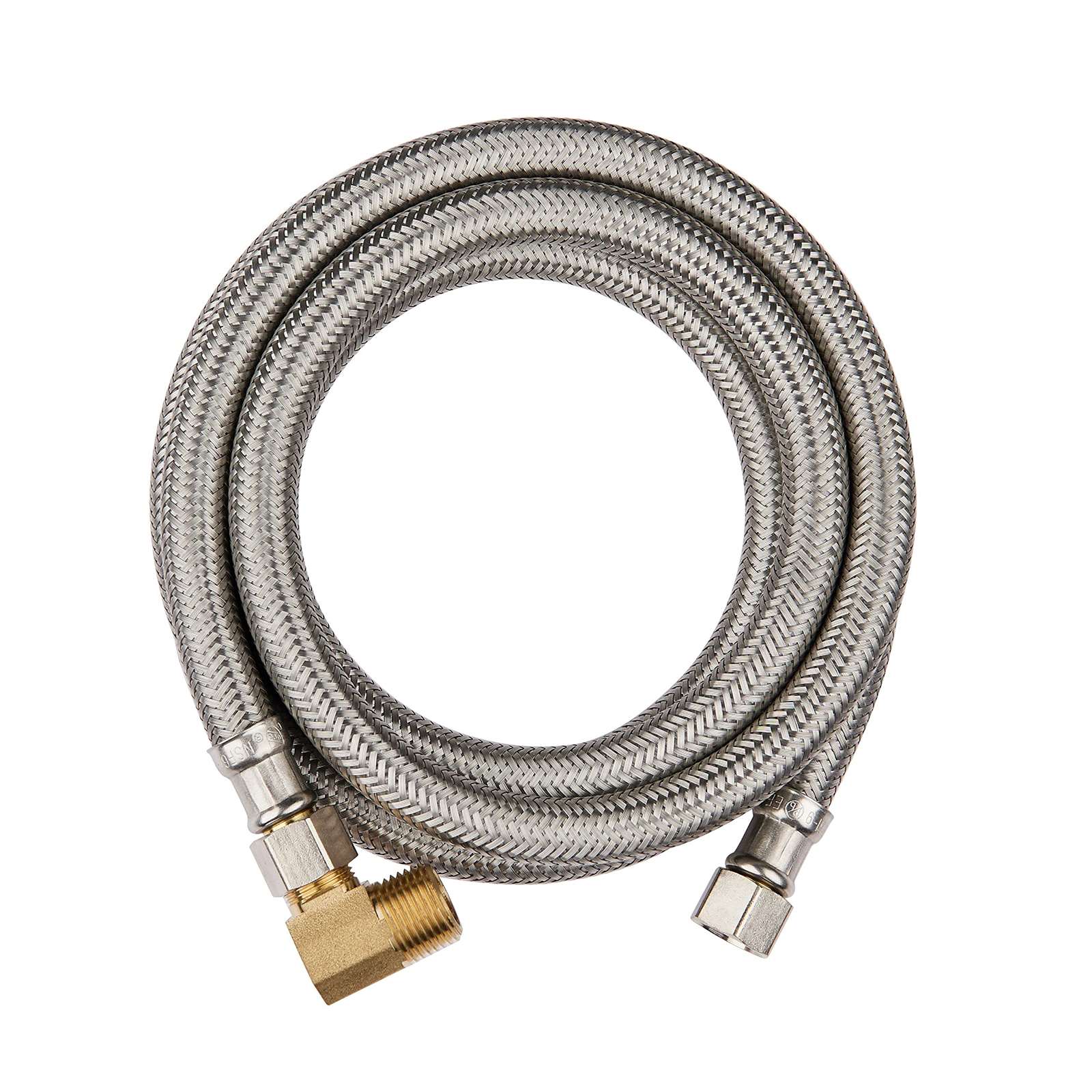 4ft dishwasher hose, with attached 90 degree 3/8