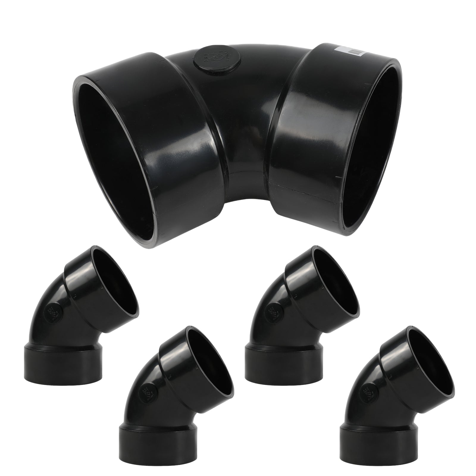 ABS DWV HUB x HUB Elbow Fitting (1/6 Bend) - Pick Size to Add