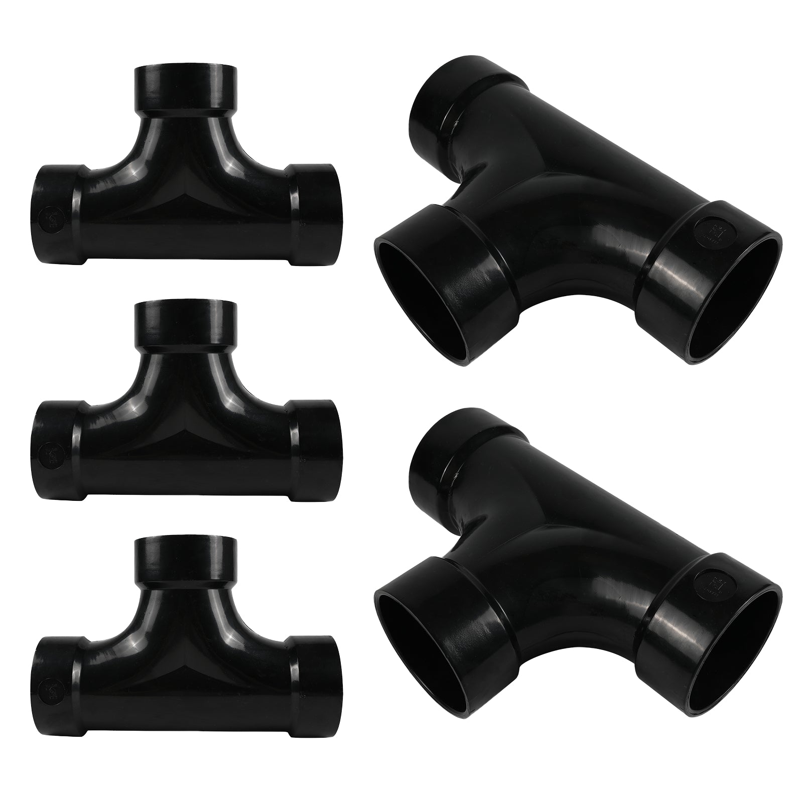 ABS DWV HUB x HUB x HUB 2-Way Cleanout - Pick Size to Add