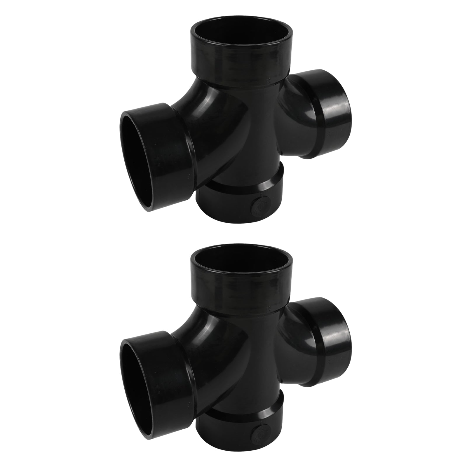 ABS DWV ALL HUB DOUBLE SANITARY TEE - Pick Size to Add