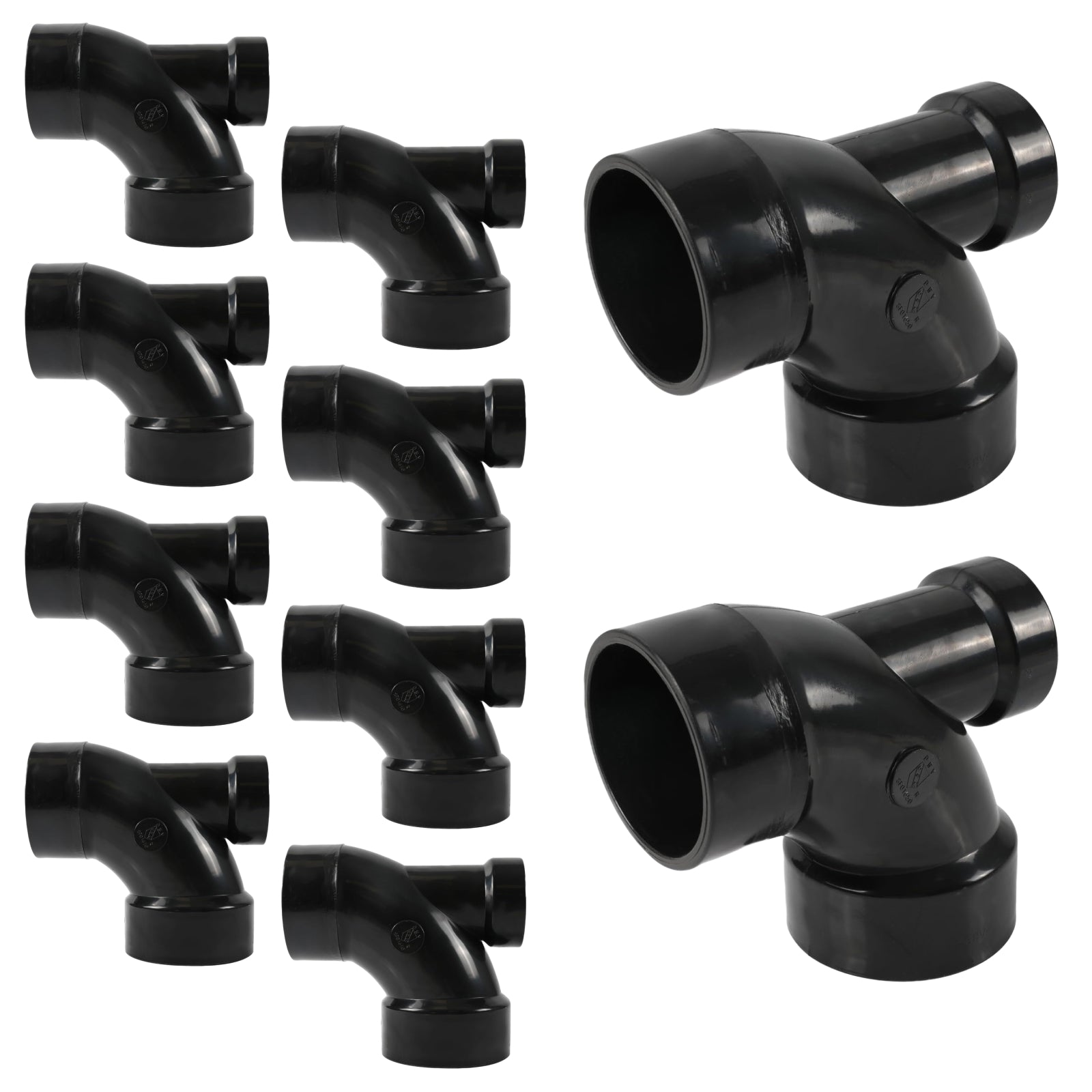 ABS DWV 1/4 Bend Street Elbows W/Low Heel Inlet (SPG x H) - Pick Size to Add