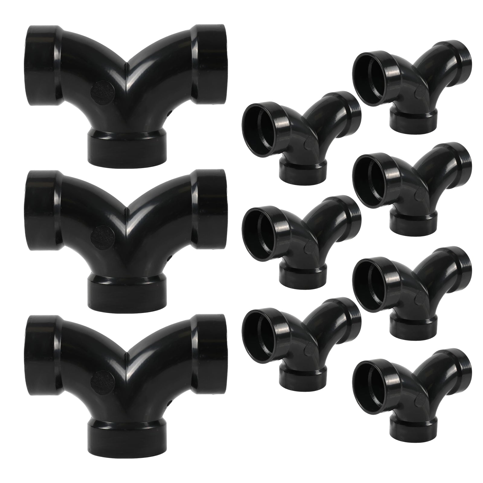 ABS DWV DOUBLE 1/4 BEND - Pick Size to Add
