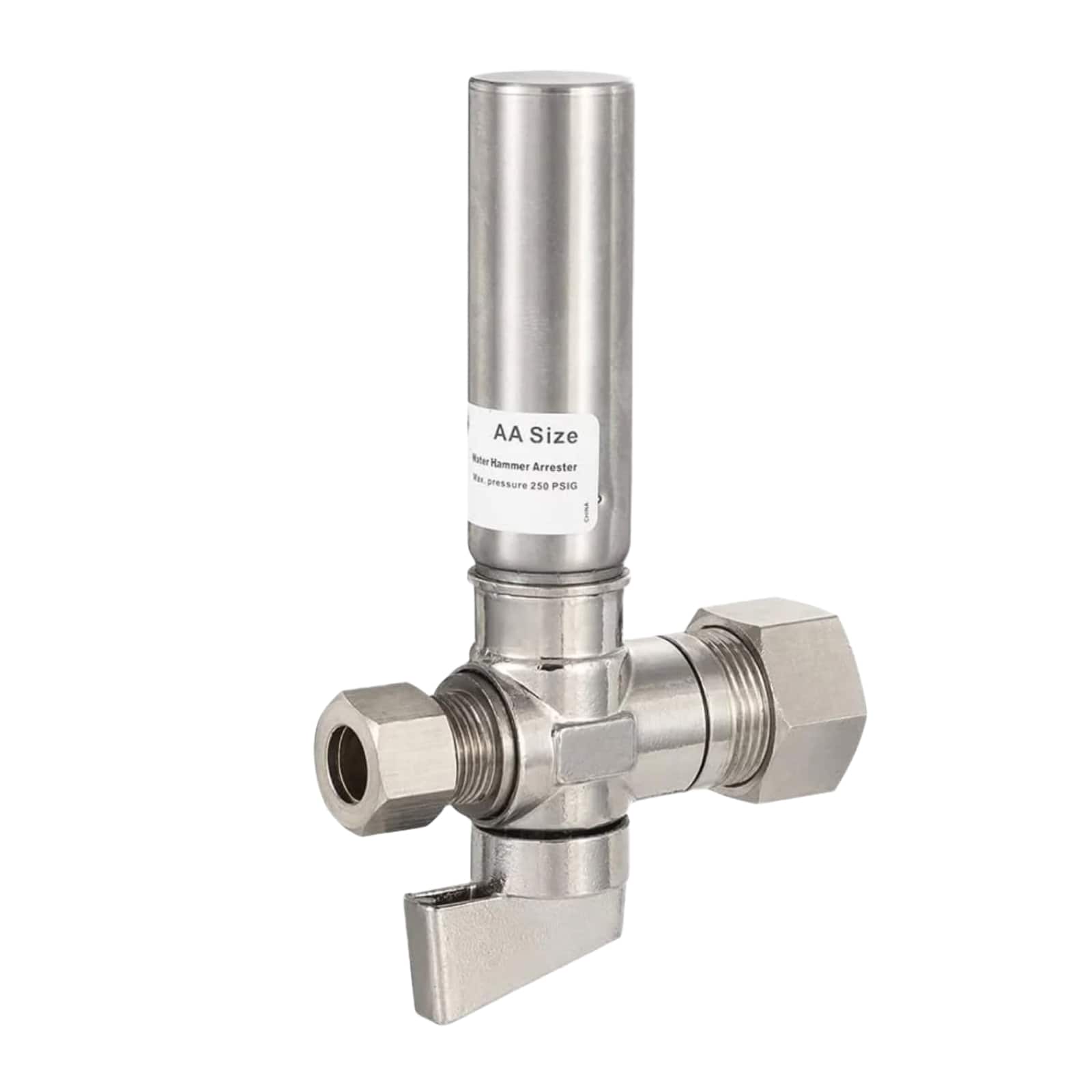 1 4 turn valve with stainless steel water hammer arrestor chrome plated brass 32