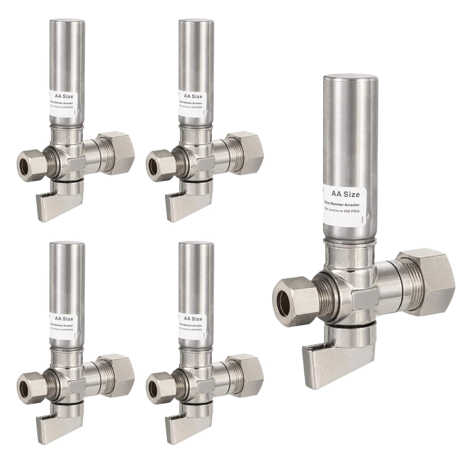 1 4 turn valve with stainless steel water hammer arrestor chrome plated brass 34