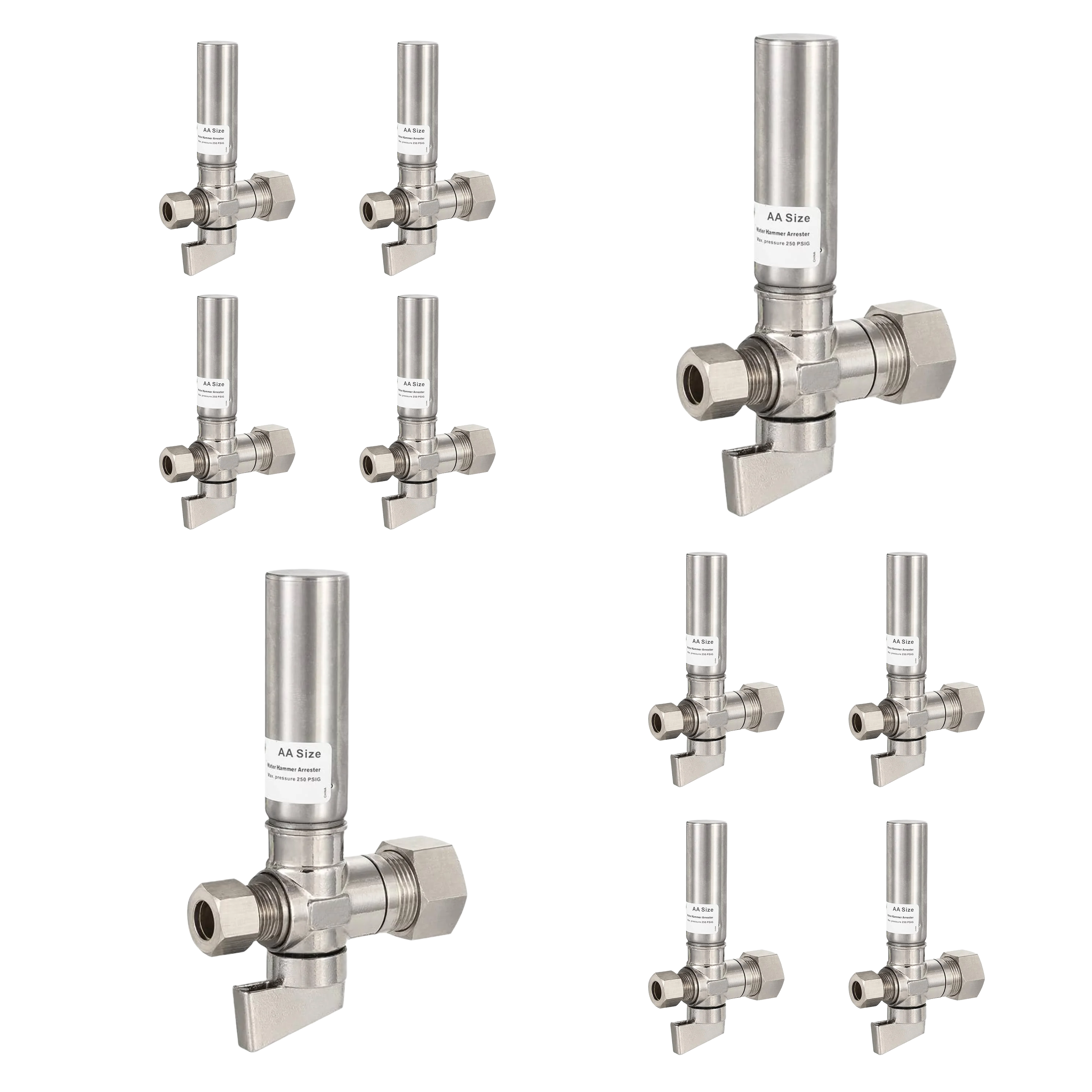 1 4 turn valve with stainless steel water hammer arrestor chrome plated brass 20