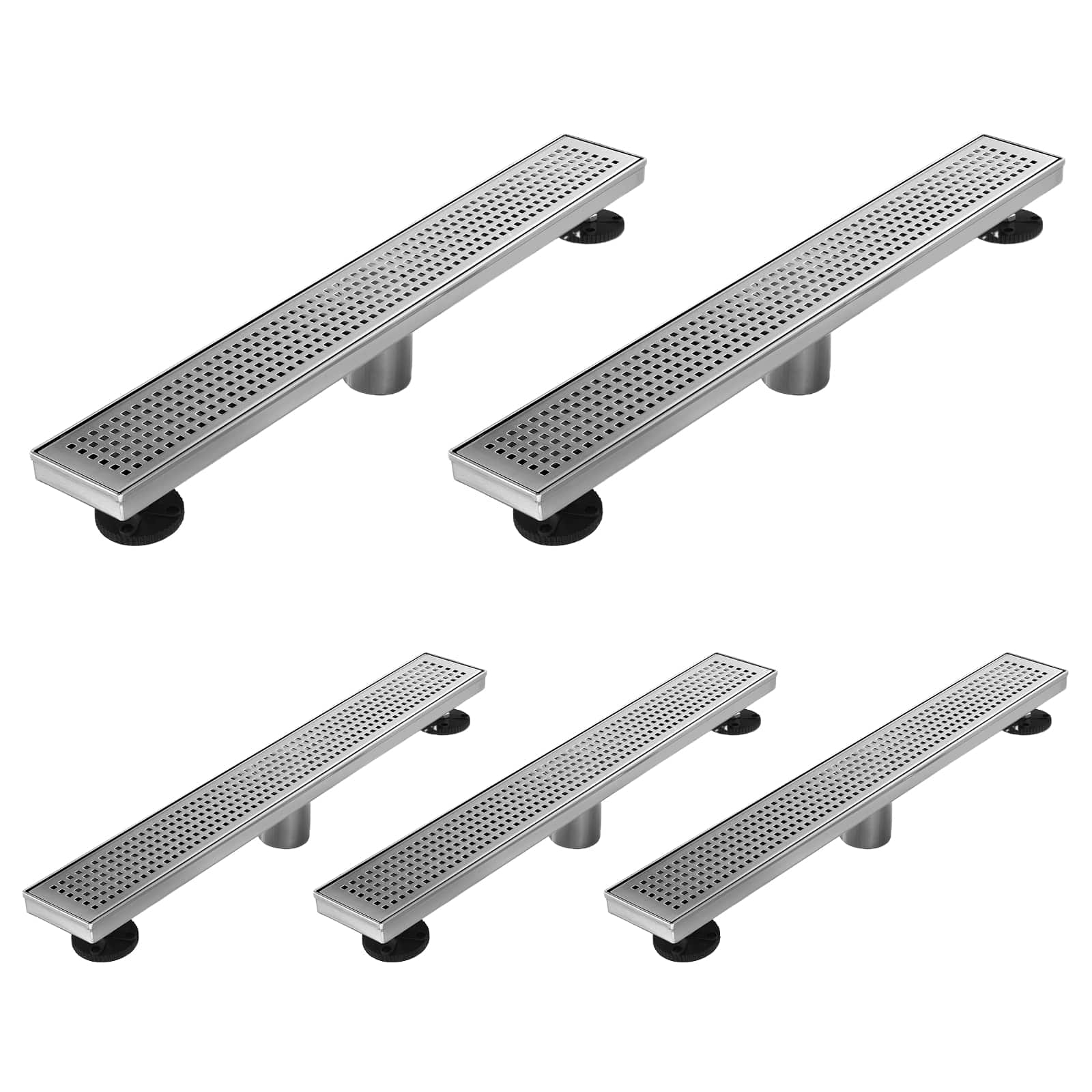 linear shower drain square hole pattern shower drain 304 stainless steel linear drain with levelingft hair strainer 10
