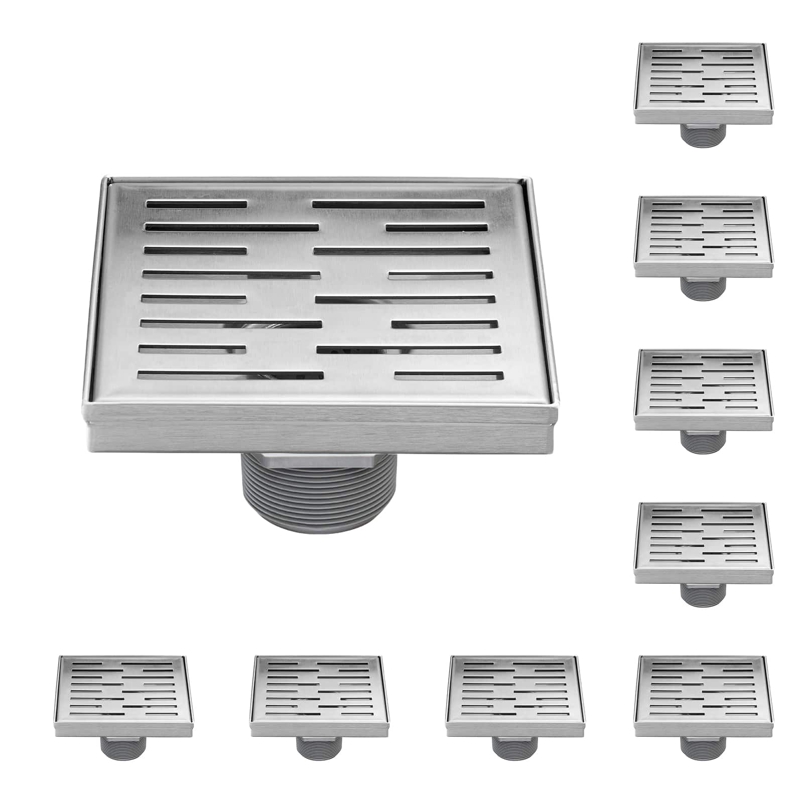 square shower drain with removable grate 304 stainless steel shower drain floor shower drain with hair strainer adjustable levellingft 14
