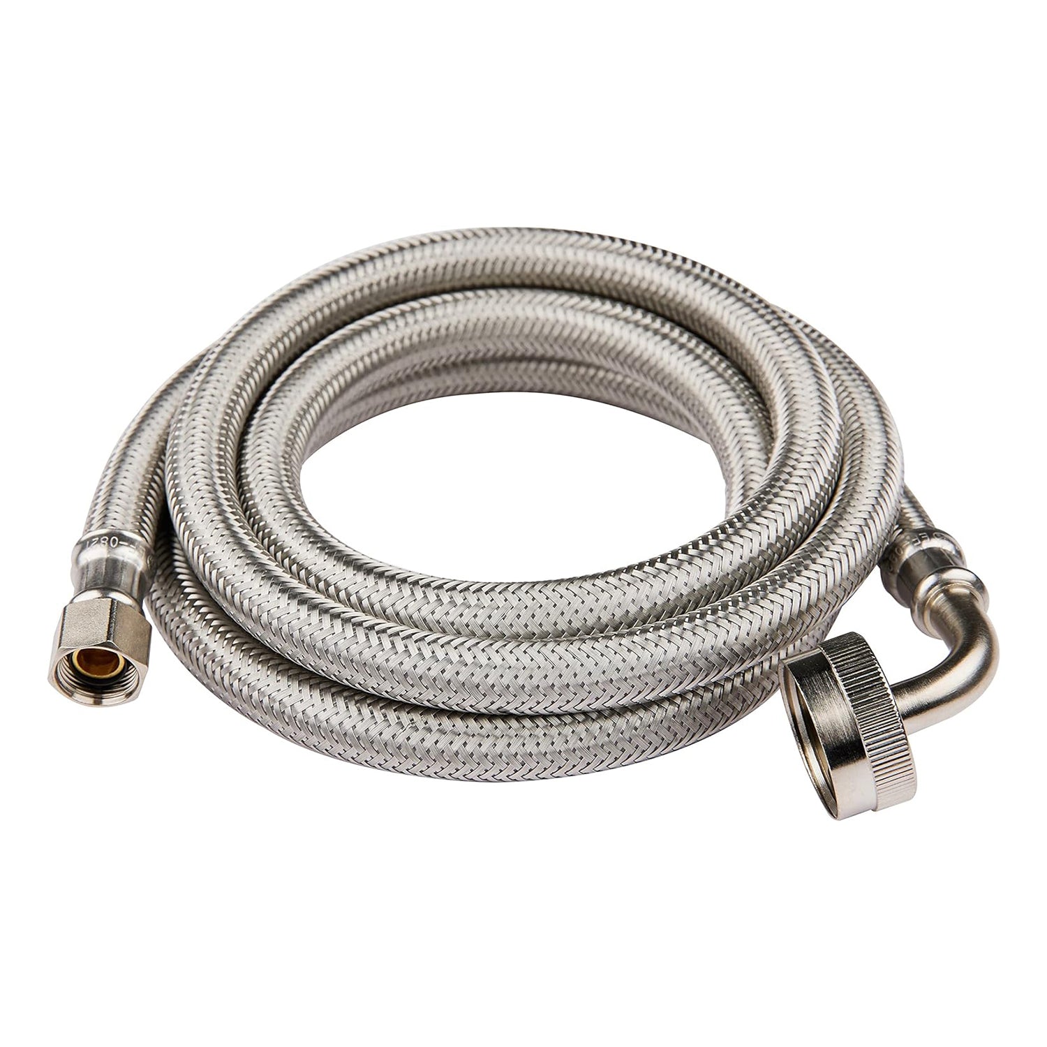 10ft dishwasher hose, with 90 degree fgh elbow, water supply line, premium braided stainless steel