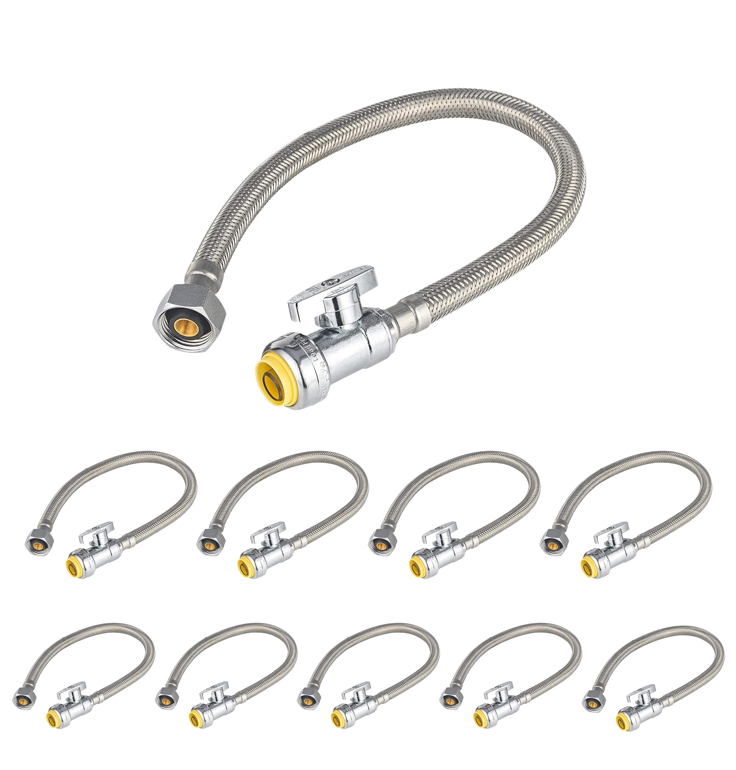 1 2 push x 1 2 fip faucet hose connector with stop valve 10