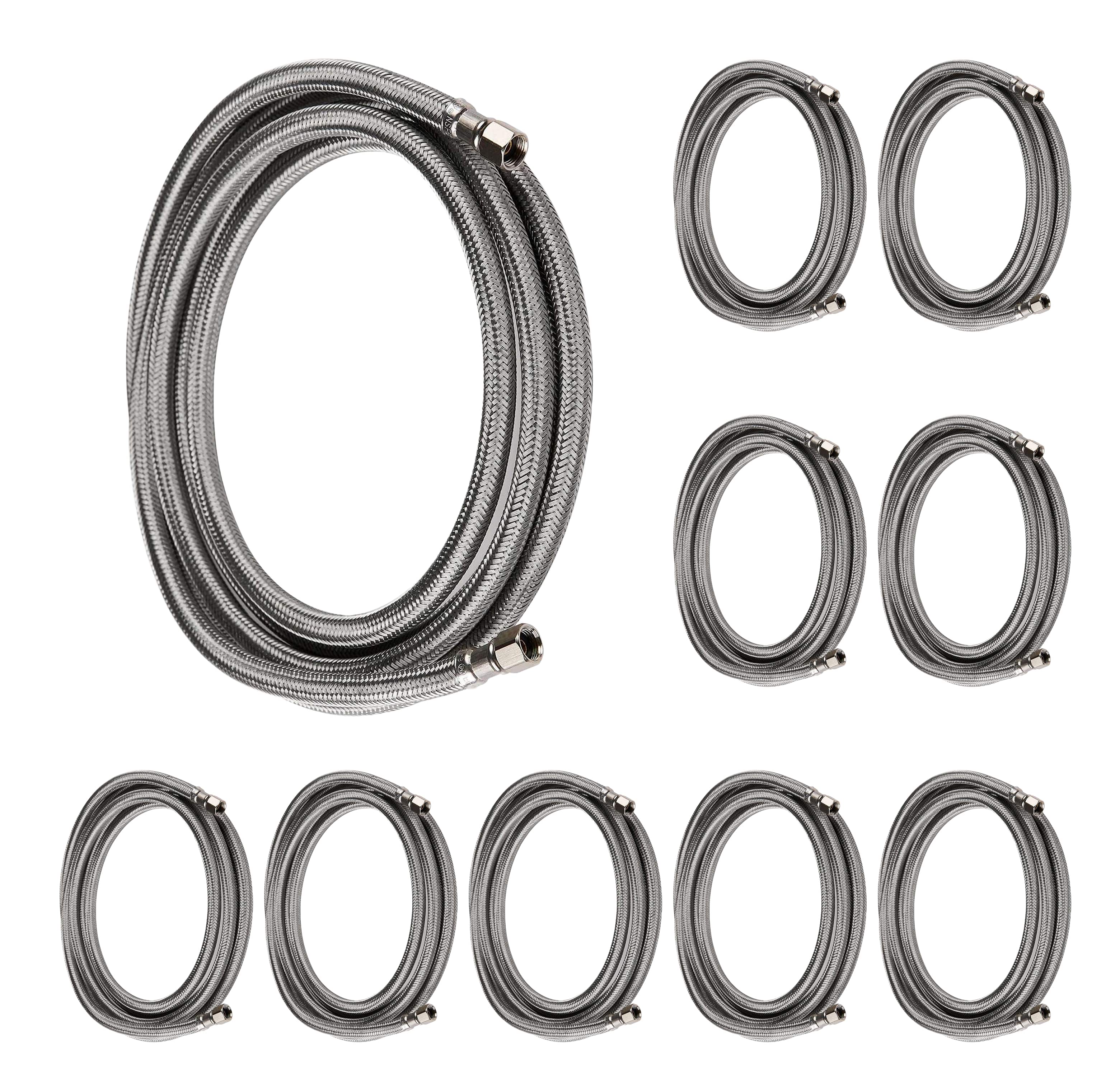 ice maker hose with 1 4 comp by 1 4 comp connection stainless steel braided hose 12