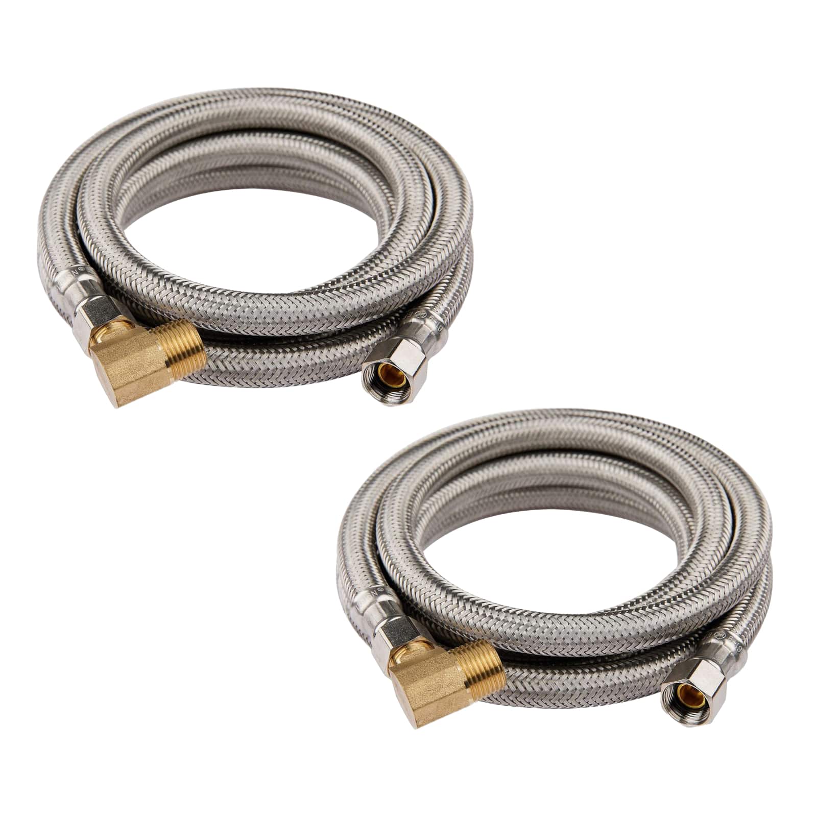 dishwasher hose with attached 90 degree 3 8 comp x 3 8 mip elbow premium stainless steel lead free 8