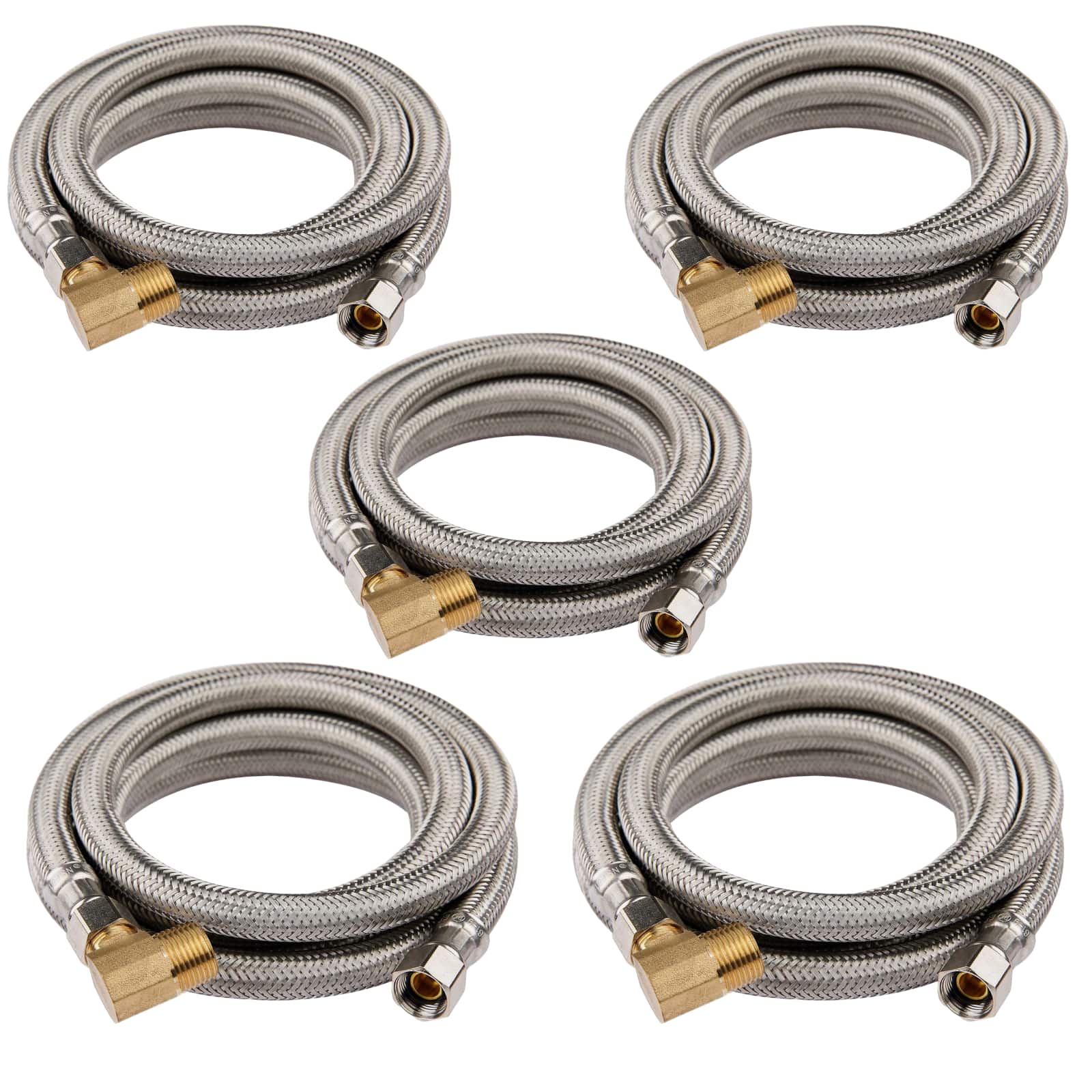 dishwasher hose with attached 90 degree 3 8 comp x 3 8 mip elbow premium stainless steel lead free 9