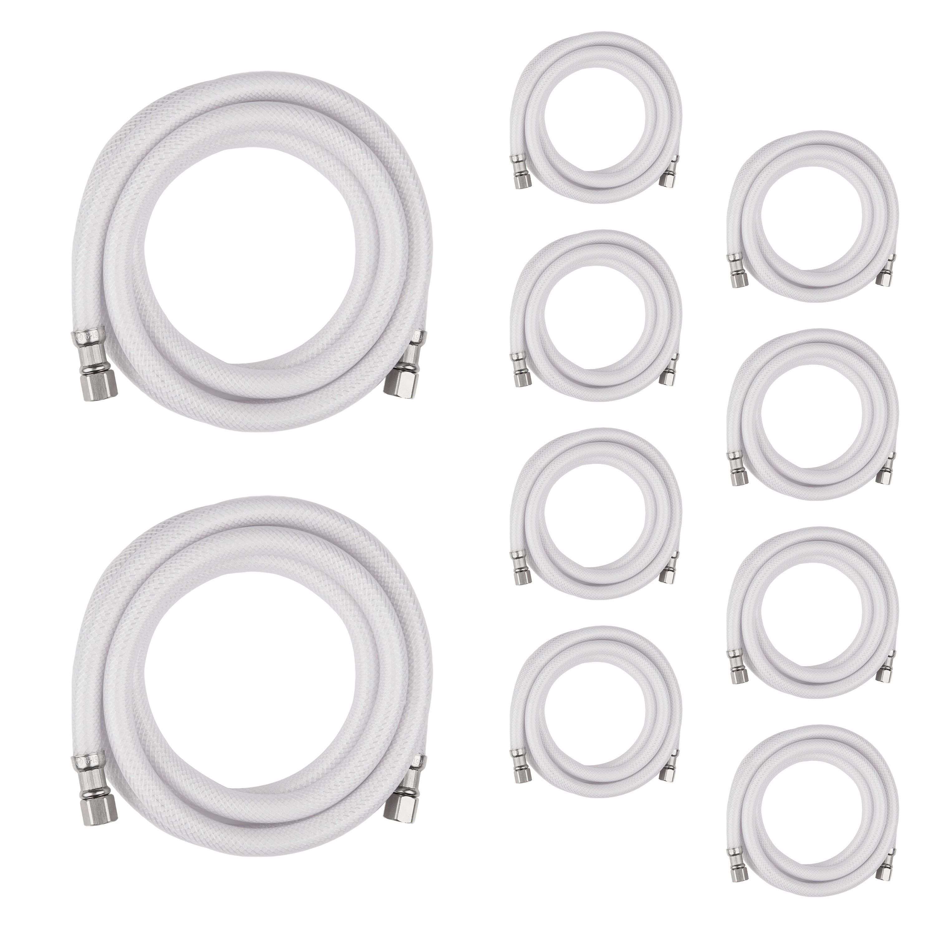 fridge ice maker water connector line polyester reinforced pvc 1 4 comp by 1 4 comp connection white 12