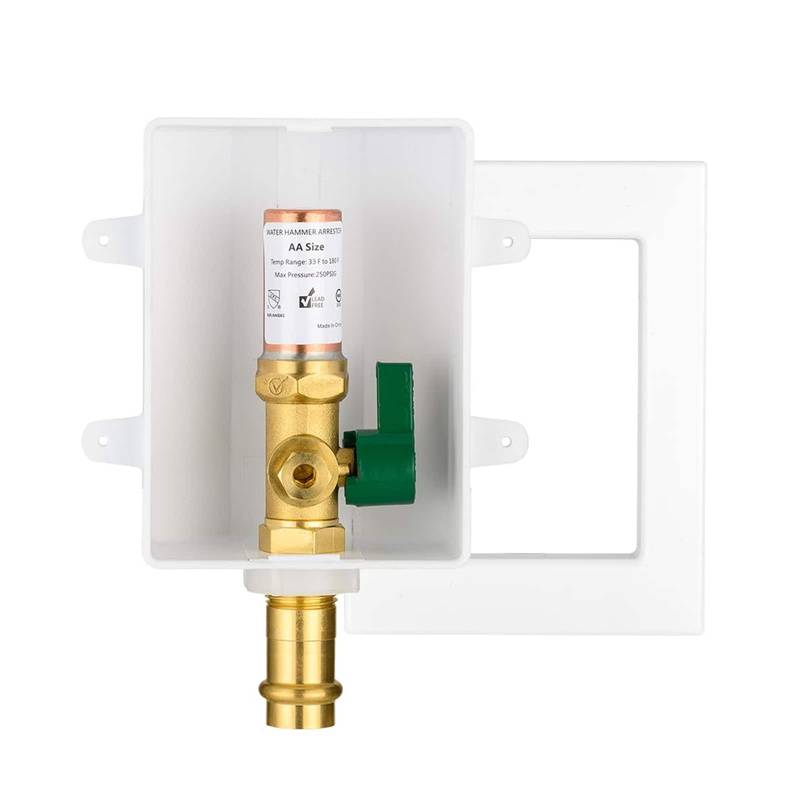 copper press inlet ice maker outlet box with installed turn ball valve 6