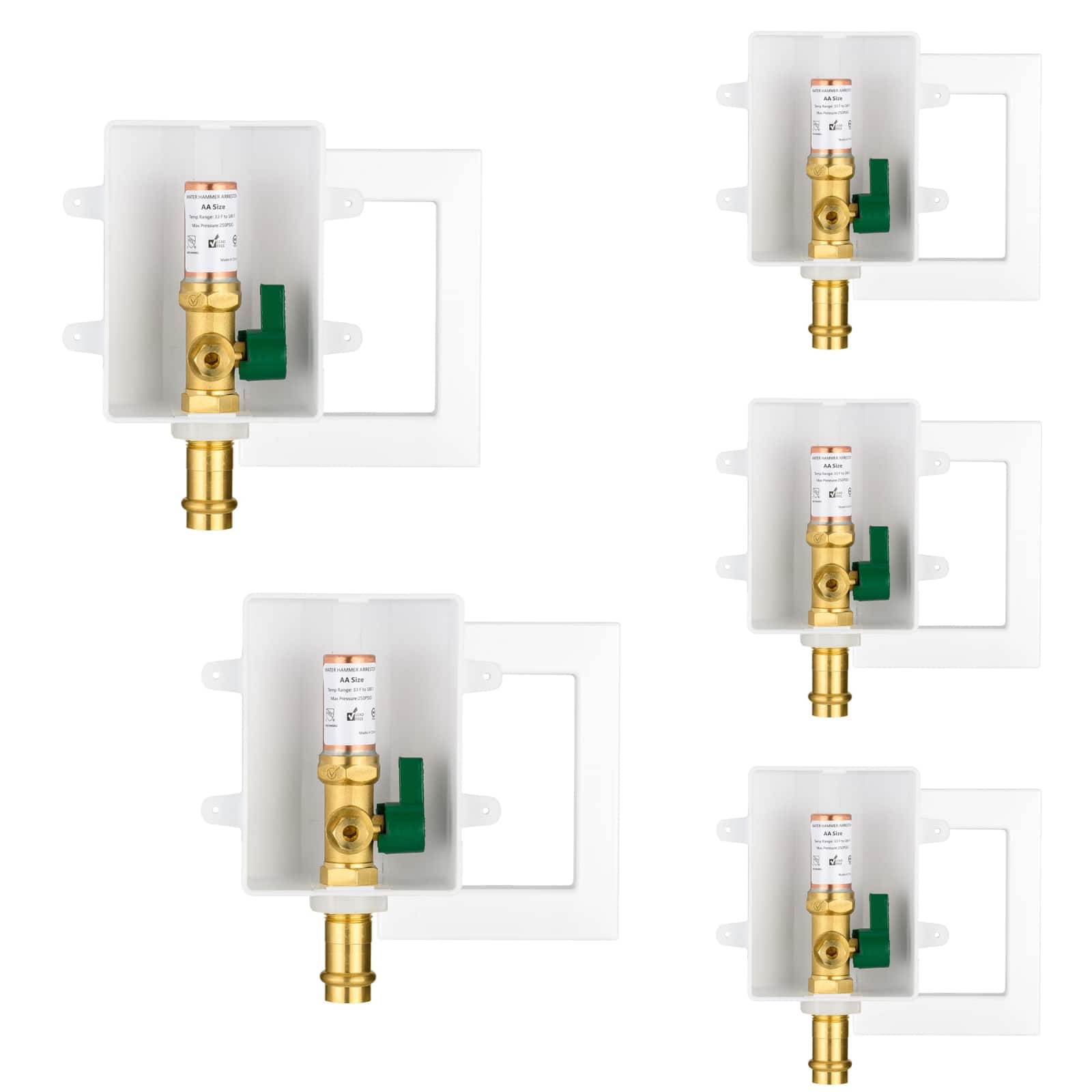 copper press inlet ice maker outlet box with installed turn ball valve 8