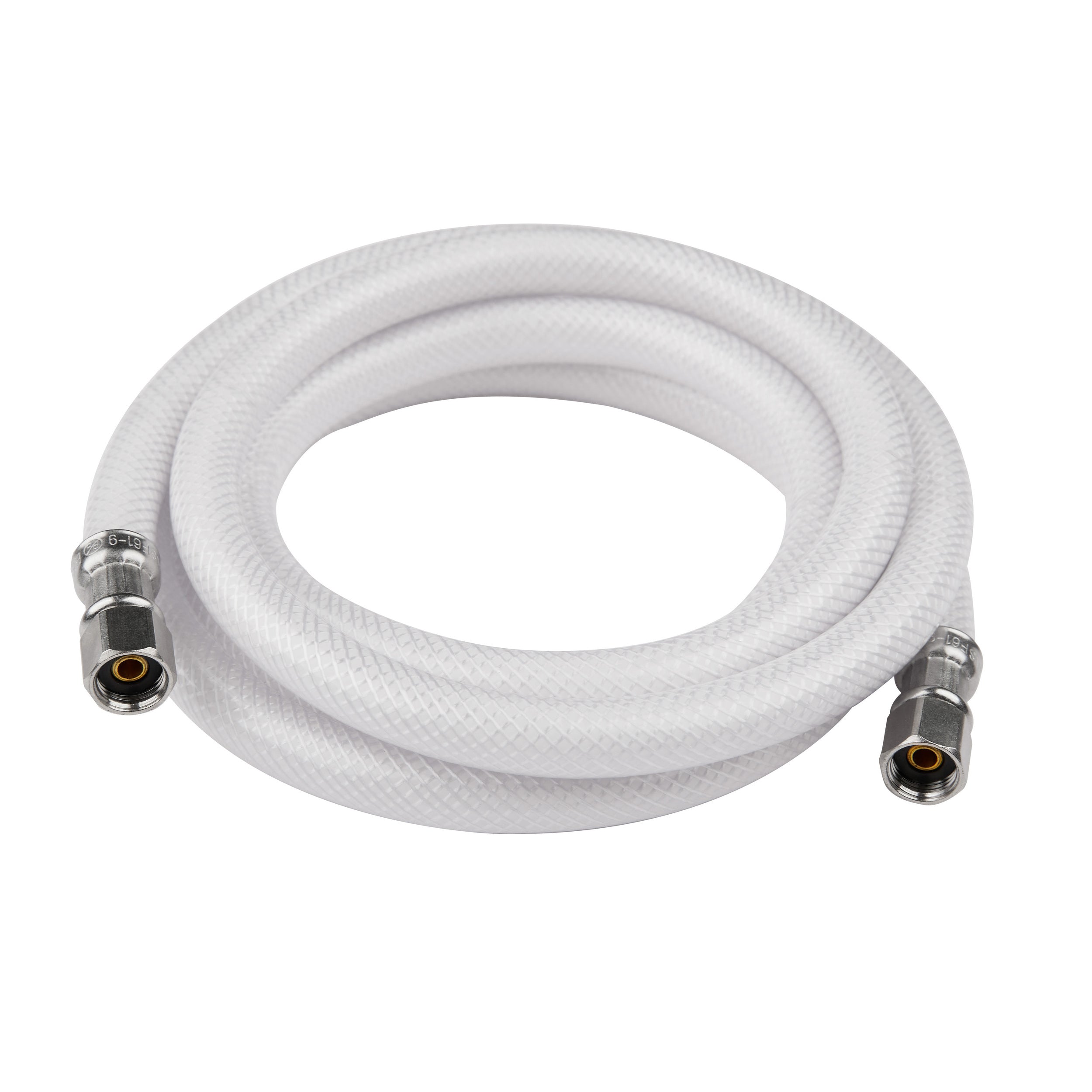 6ft fridge ice maker water connector line, polyester reinforced pvc, 1/4