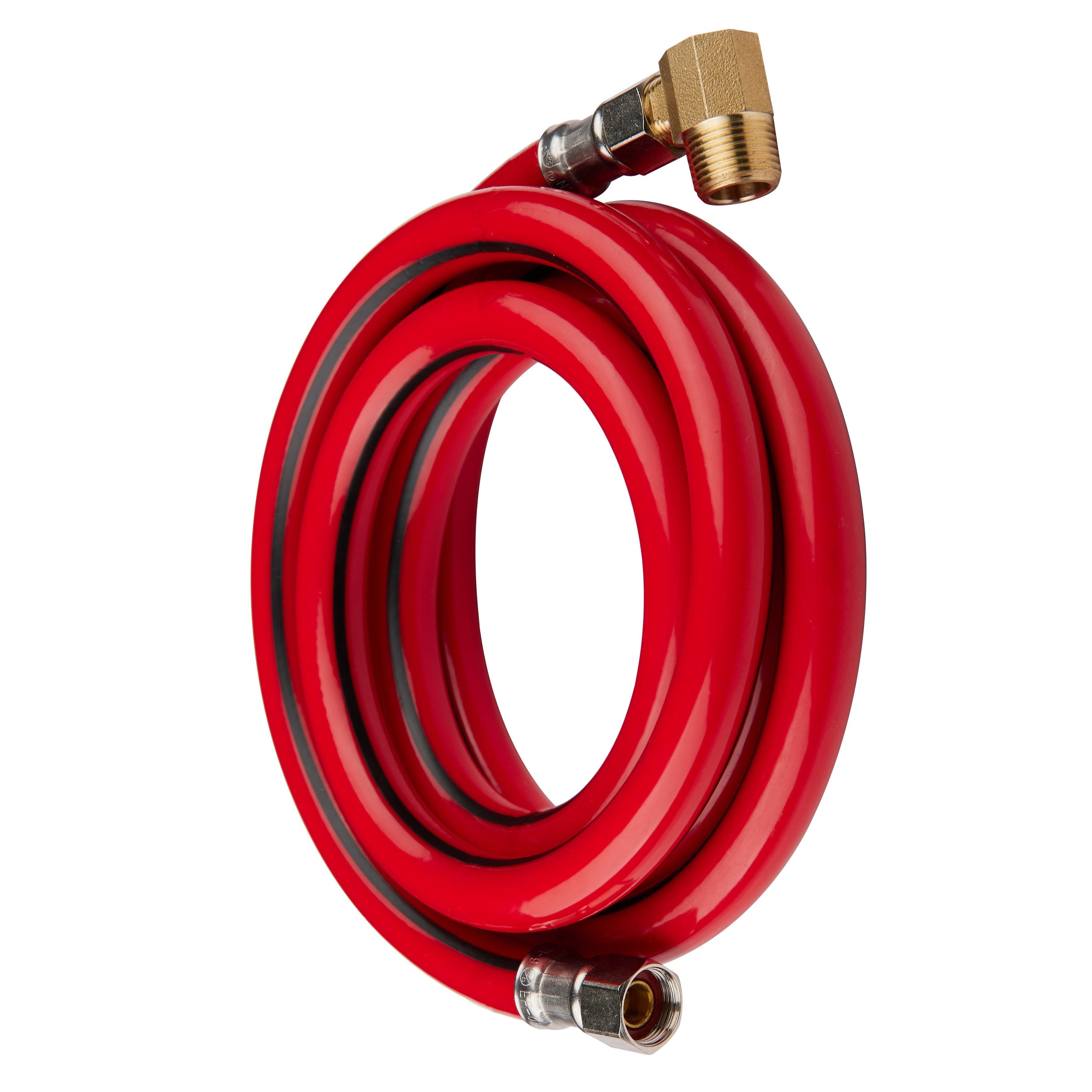 6ft universal dishwasher hose, with brass elbow, red pvc 2