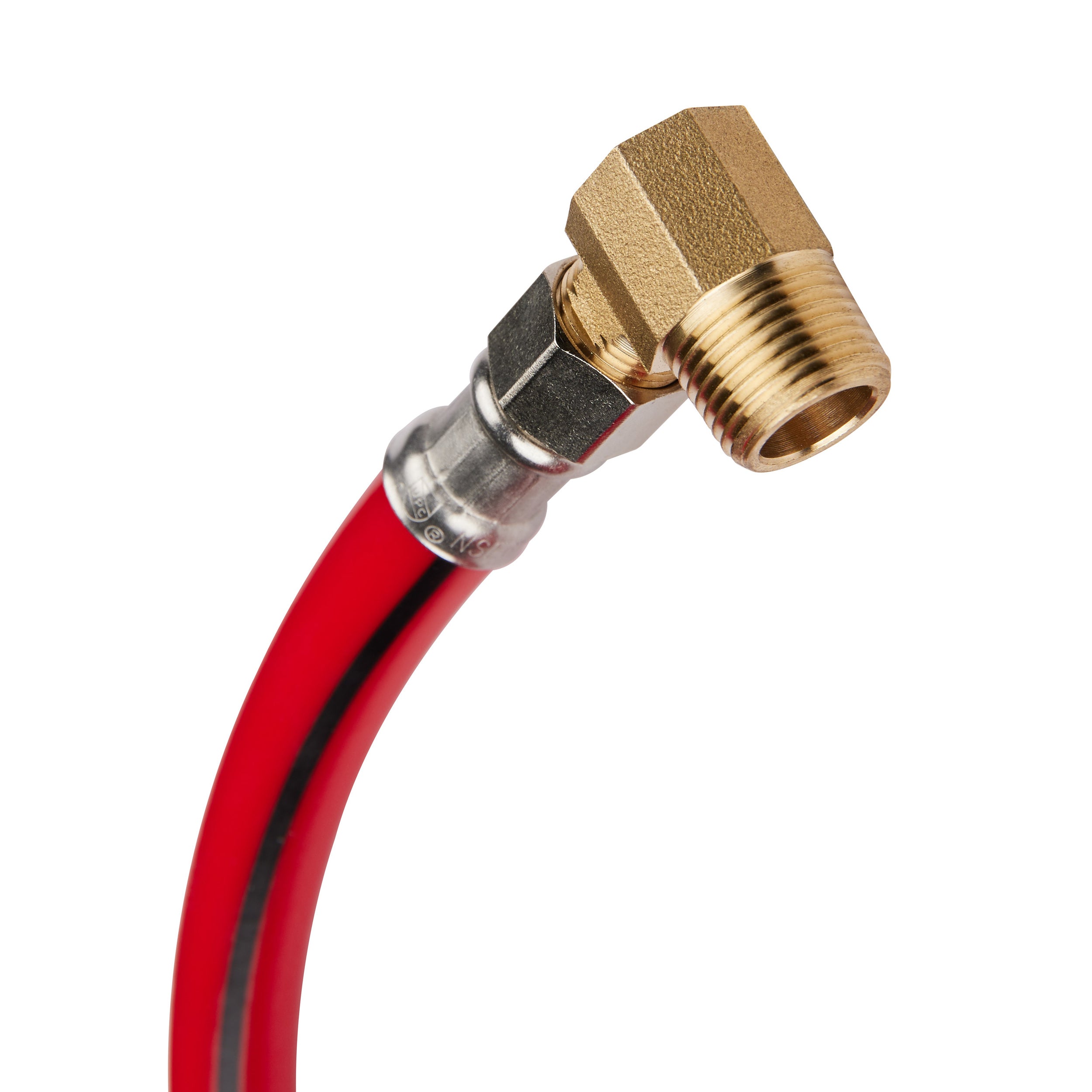 6ft universal dishwasher hose, with brass elbow, red pvc 3