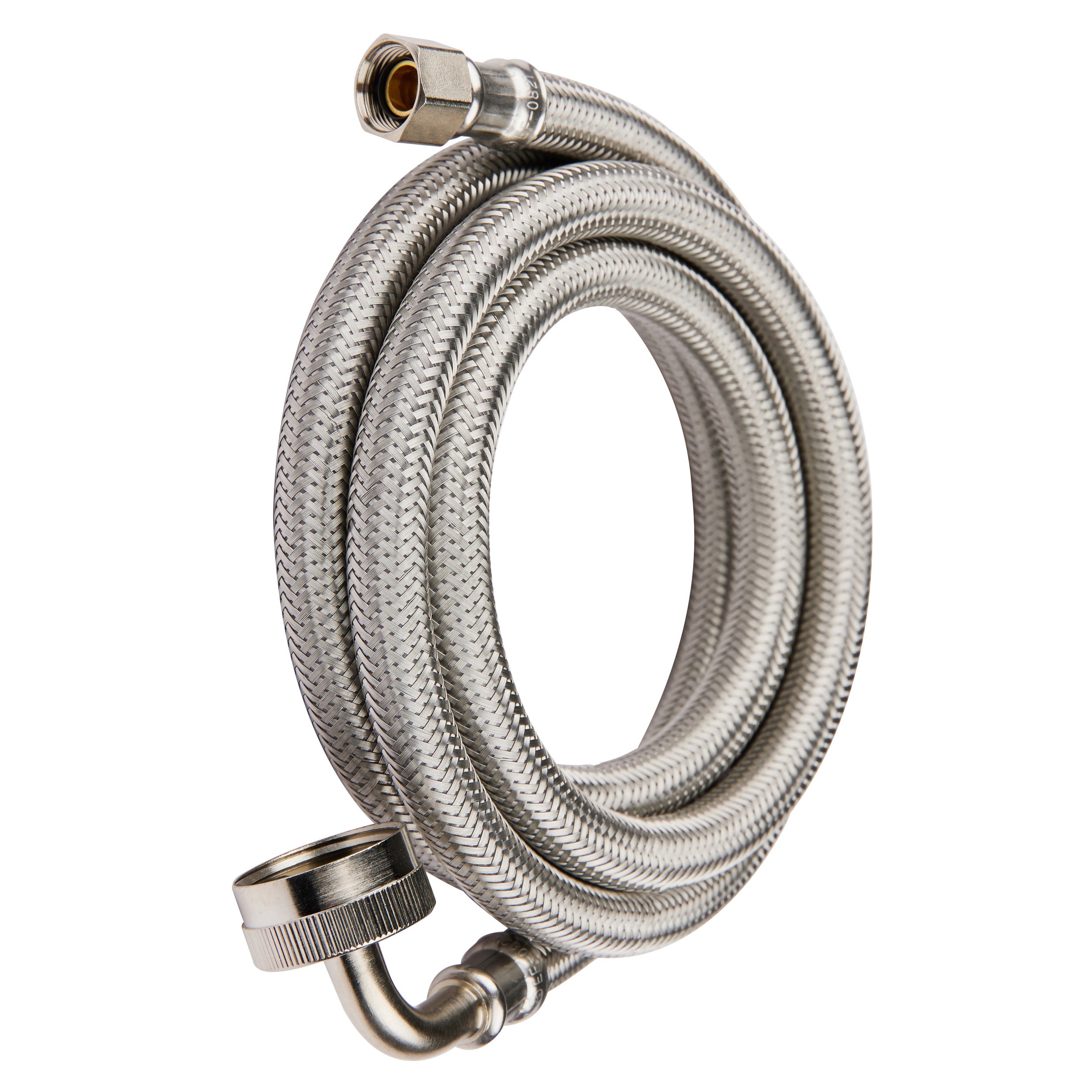 10ft dishwasher hose, with 90 degree fgh elbow, water supply line, premium braided stainless steel 5