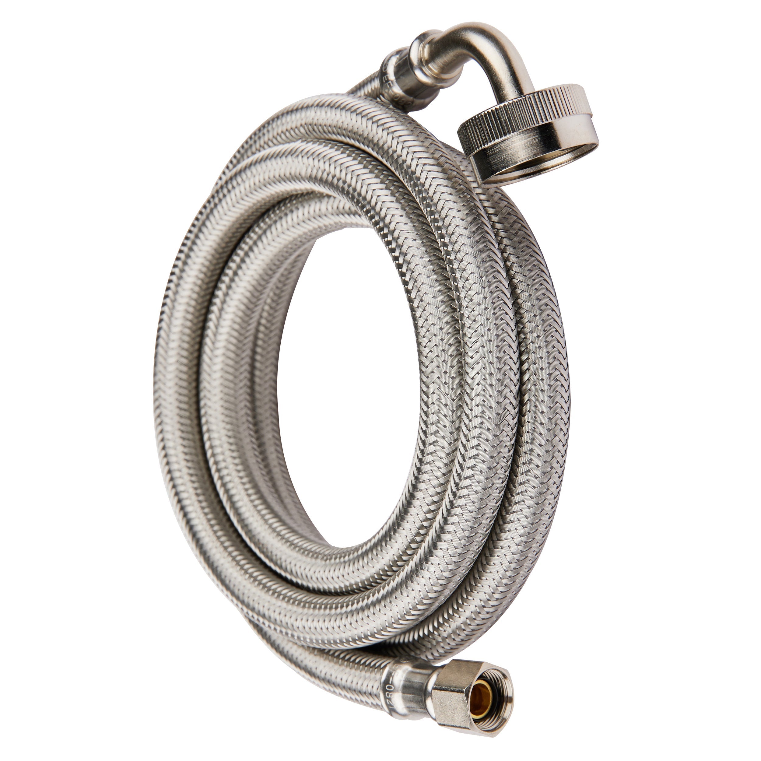 6ft dishwasher hose, with 90 degree fgh elbow water supply line, premium braided stainless steel 3