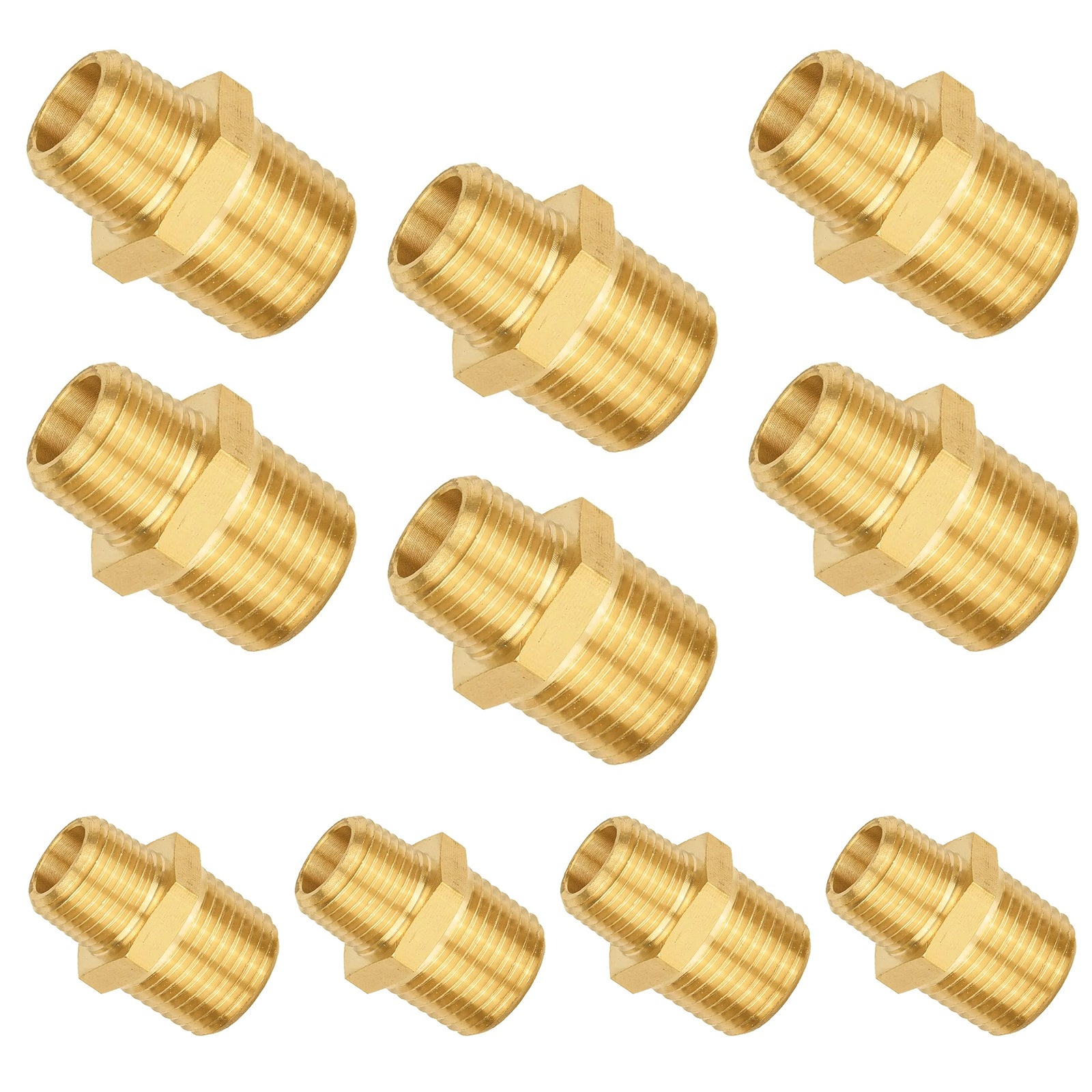 male npt brass hex connector pick size to add 8