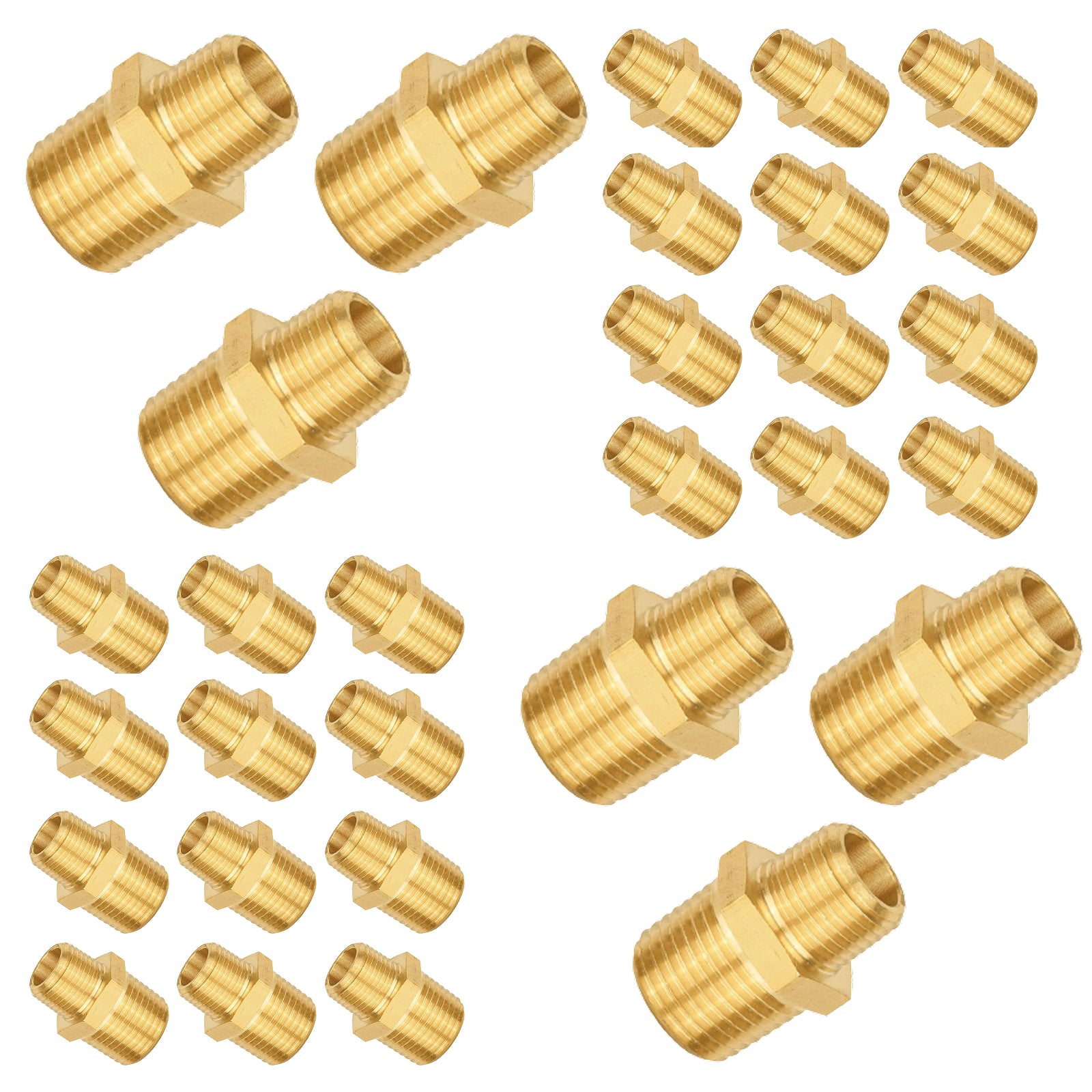 male npt brass hex connector pick size to add 10