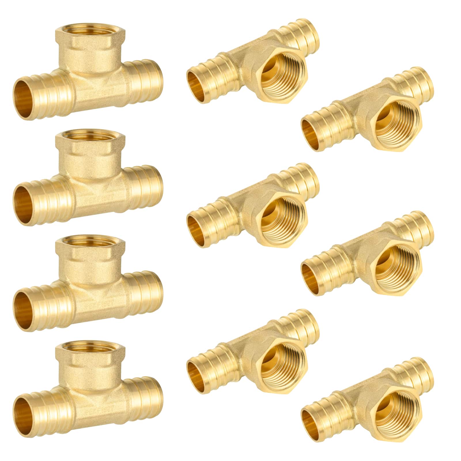 pex b crimp female tee x female npt tee lead free 8