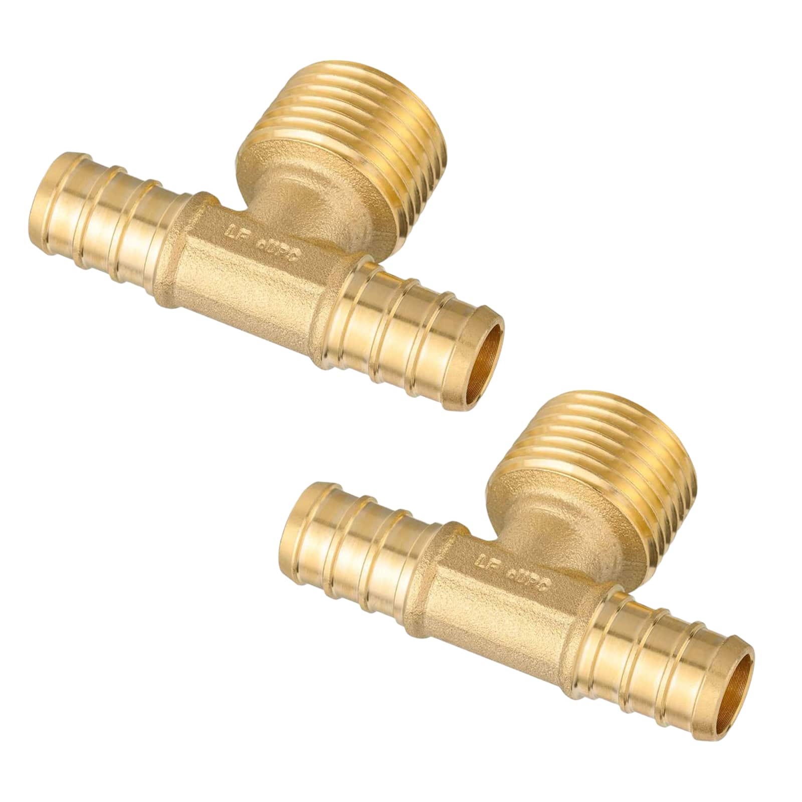 pex b crimp male tee x male npt tee lead free 9