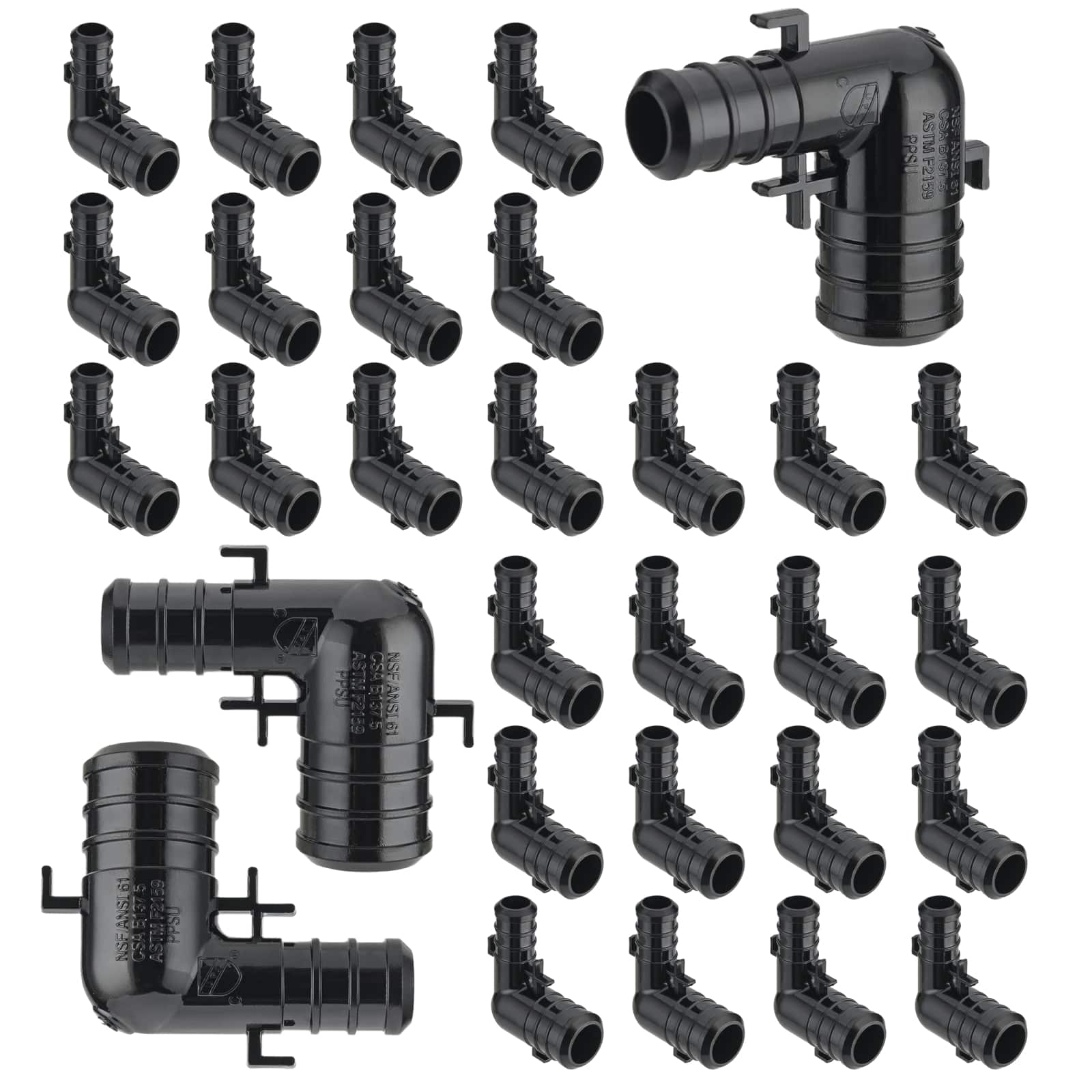 pex b crimp ppsu reducing elbow w tabs 9