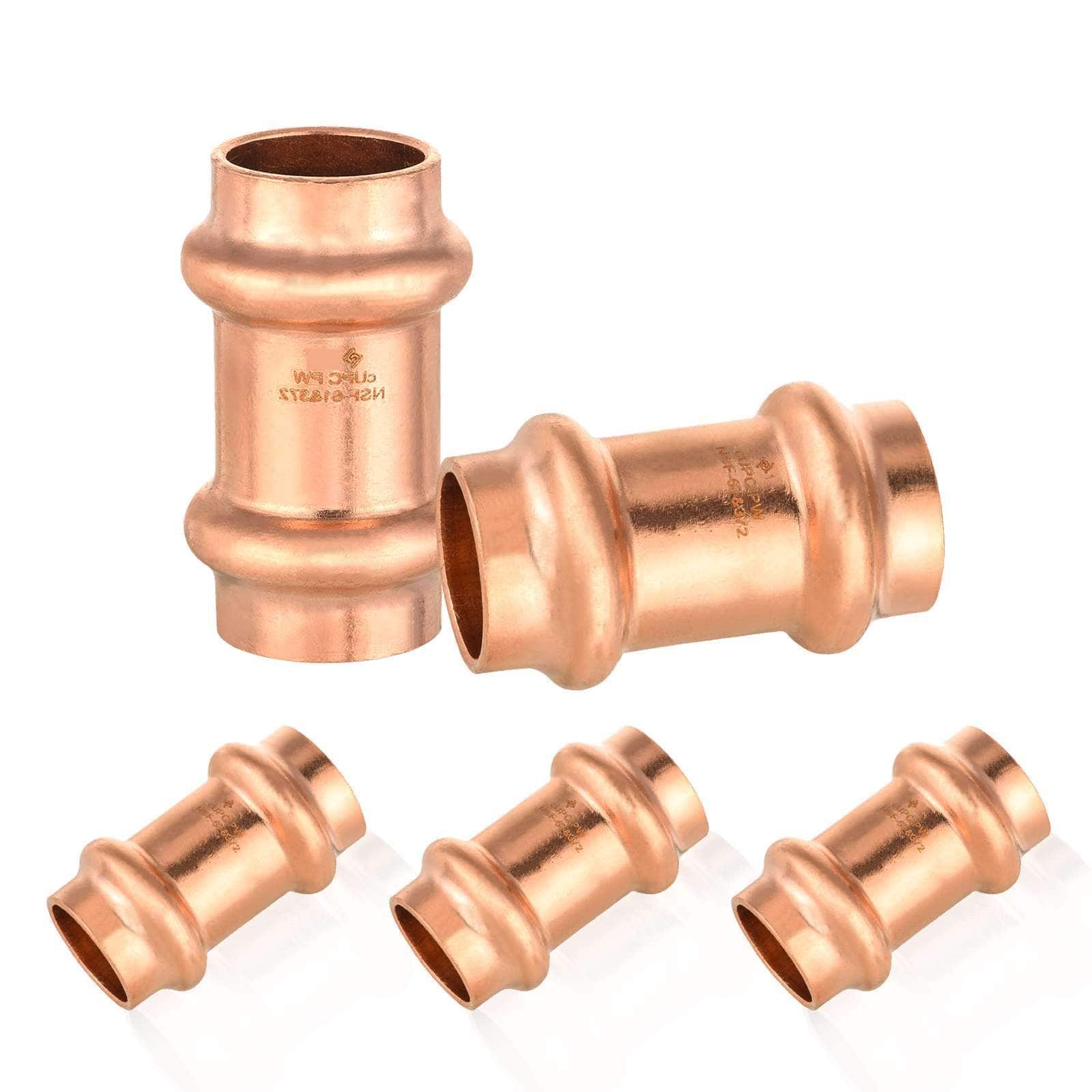 press copper coupling w stop lead free 13