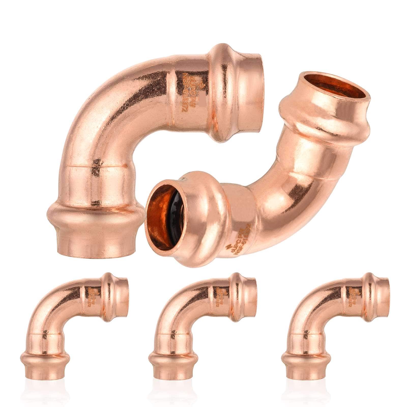 press copper 90 elbow lead free 12