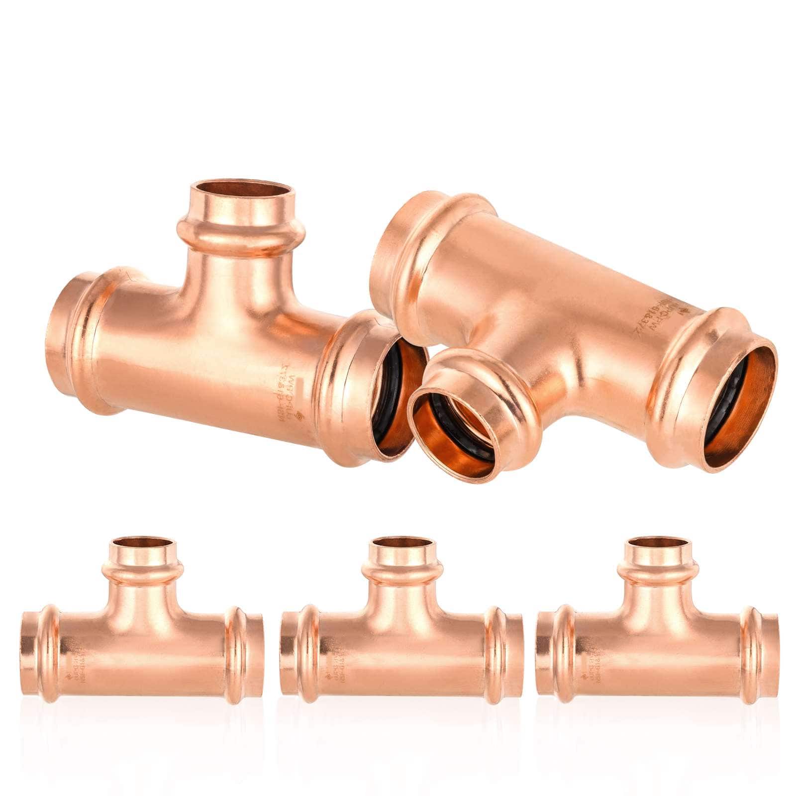 press copper reducing tee lead free 12