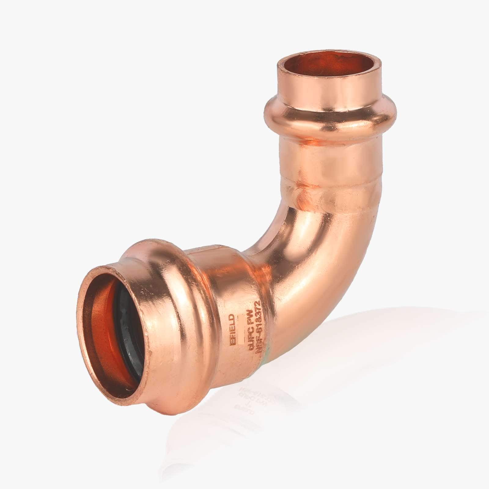 press copper 90 reducing elbow lead free 6