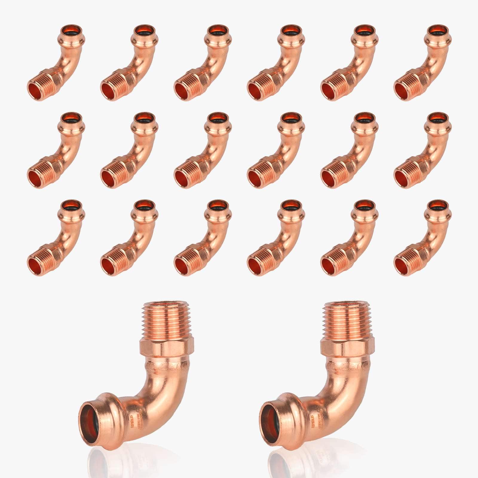 copper press x mpt elbow lead free 10
