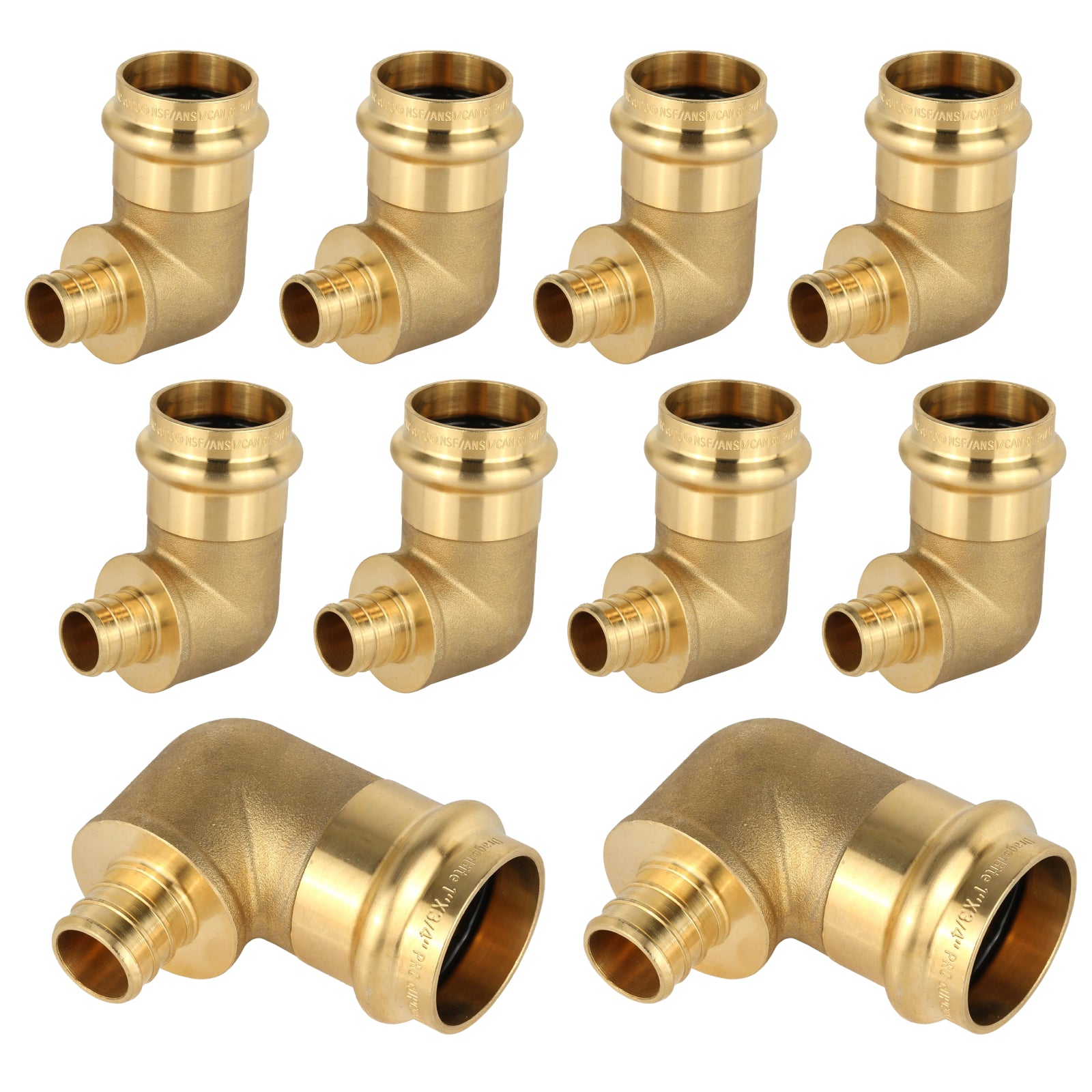 Press x PEX Crimp Brass Elbow (Lead Free) - Pick Size to Add