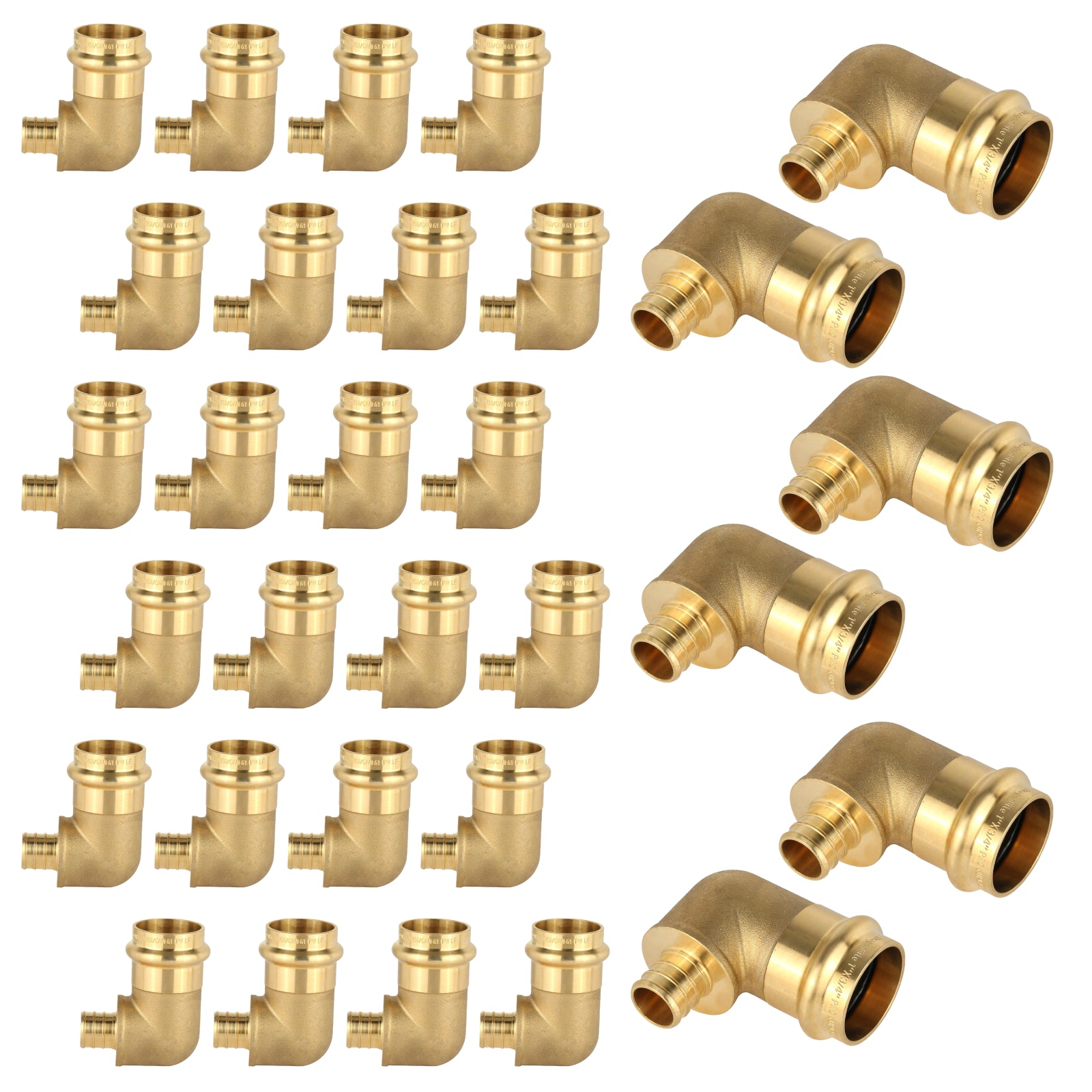 Press x PEX Crimp Brass Elbow (Lead Free) - Pick Size to Add
