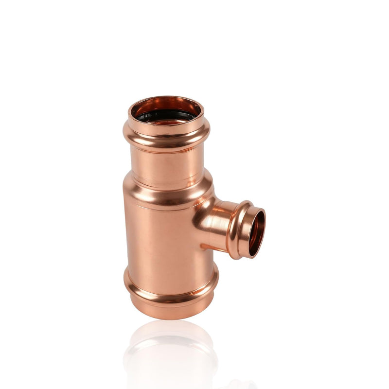 1-1/2'' x 1'' x 3/4'' Copper Press Tee